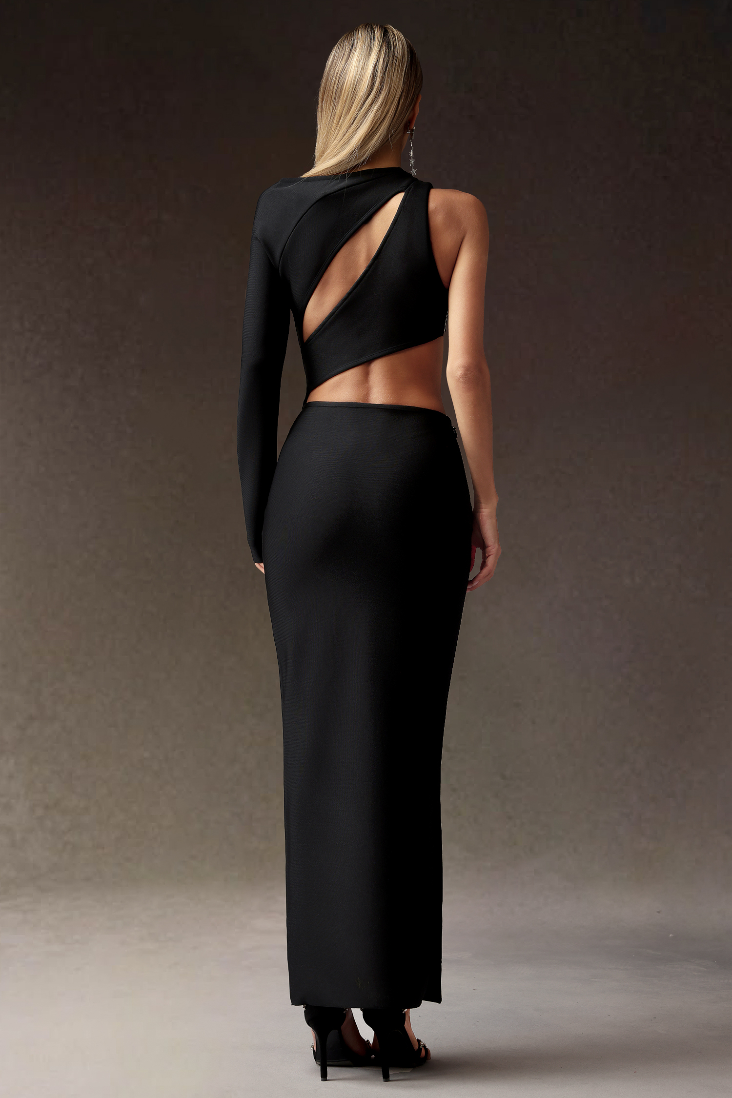 Lakira Slit One Shoulder Slim Hollowed-out Bandage Maxi Dress