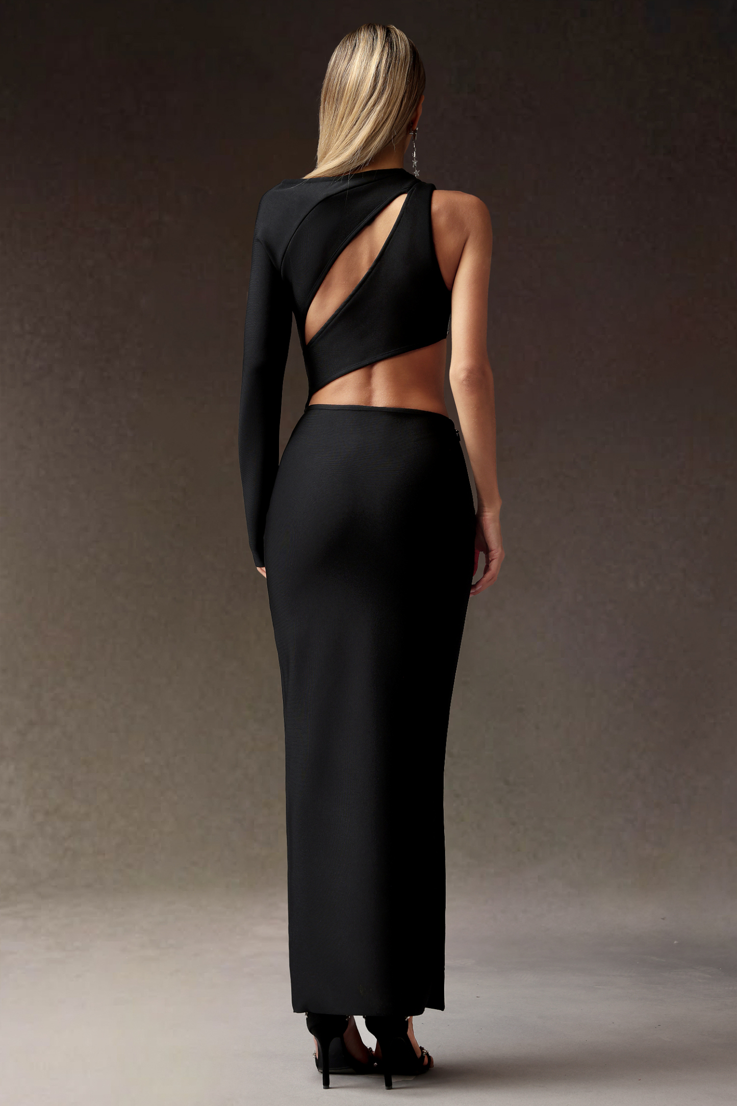 Lakira Slit One Shoulder Slim Hollowed-out Bandage Maxi Dress
