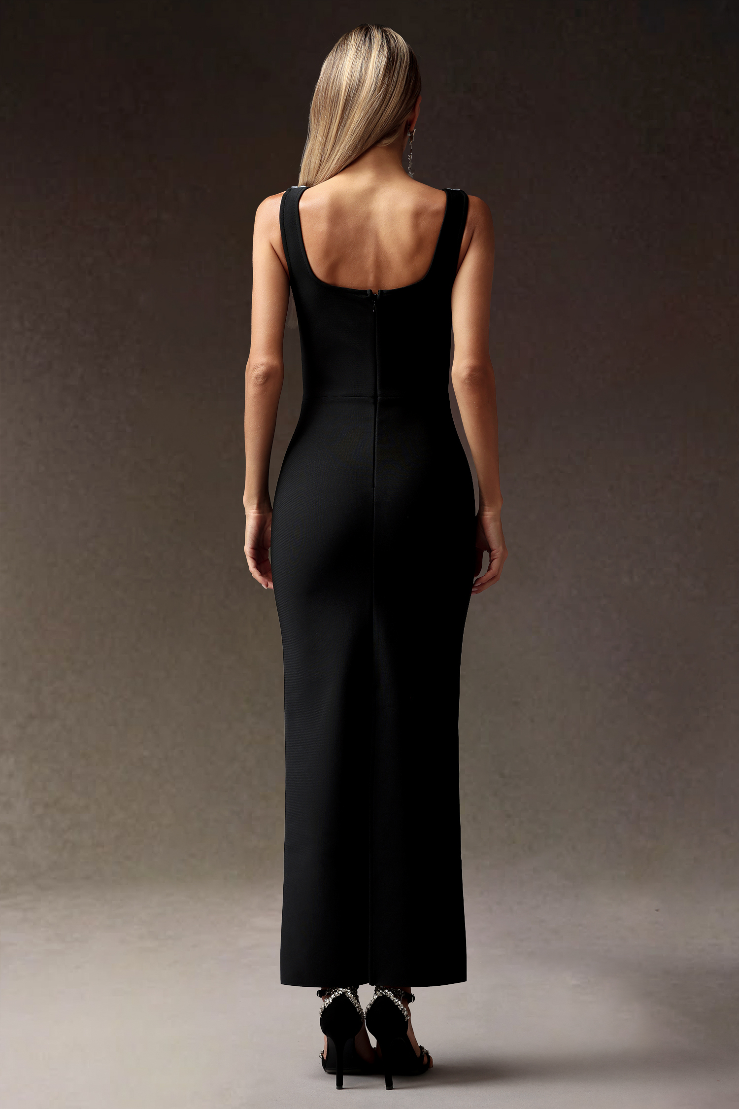 Oyata Diamond Slim Bandage Maxi Dress