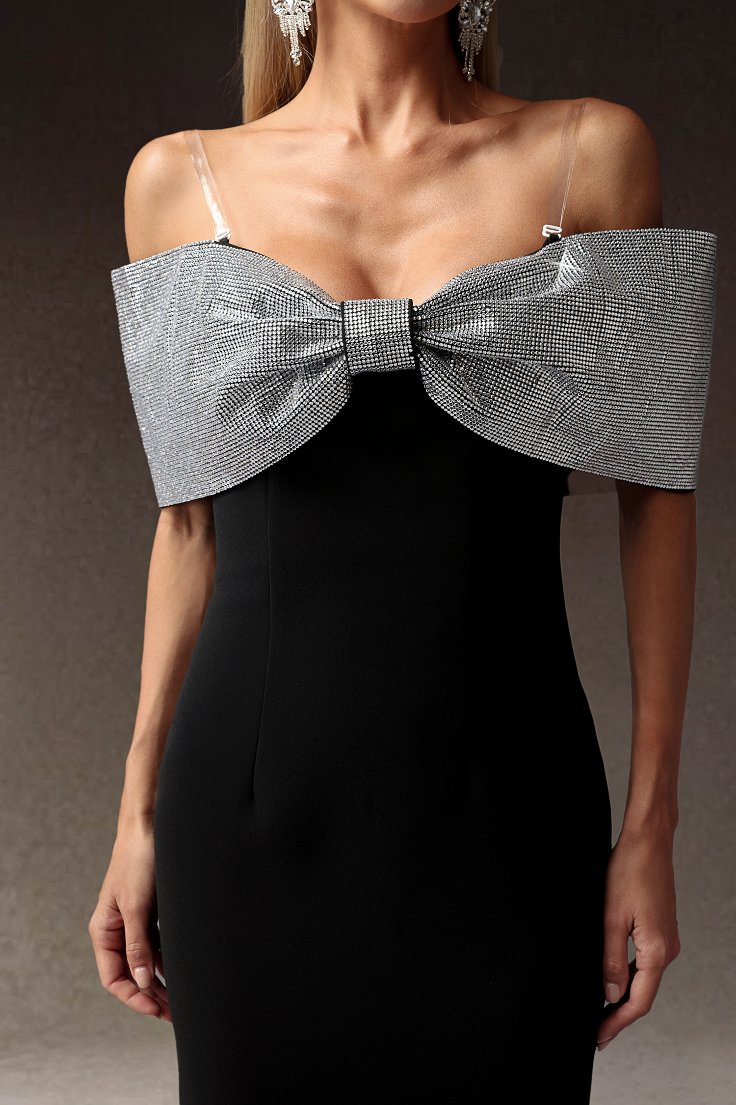 Liopa Bow Diamond Slim Maxi Dress