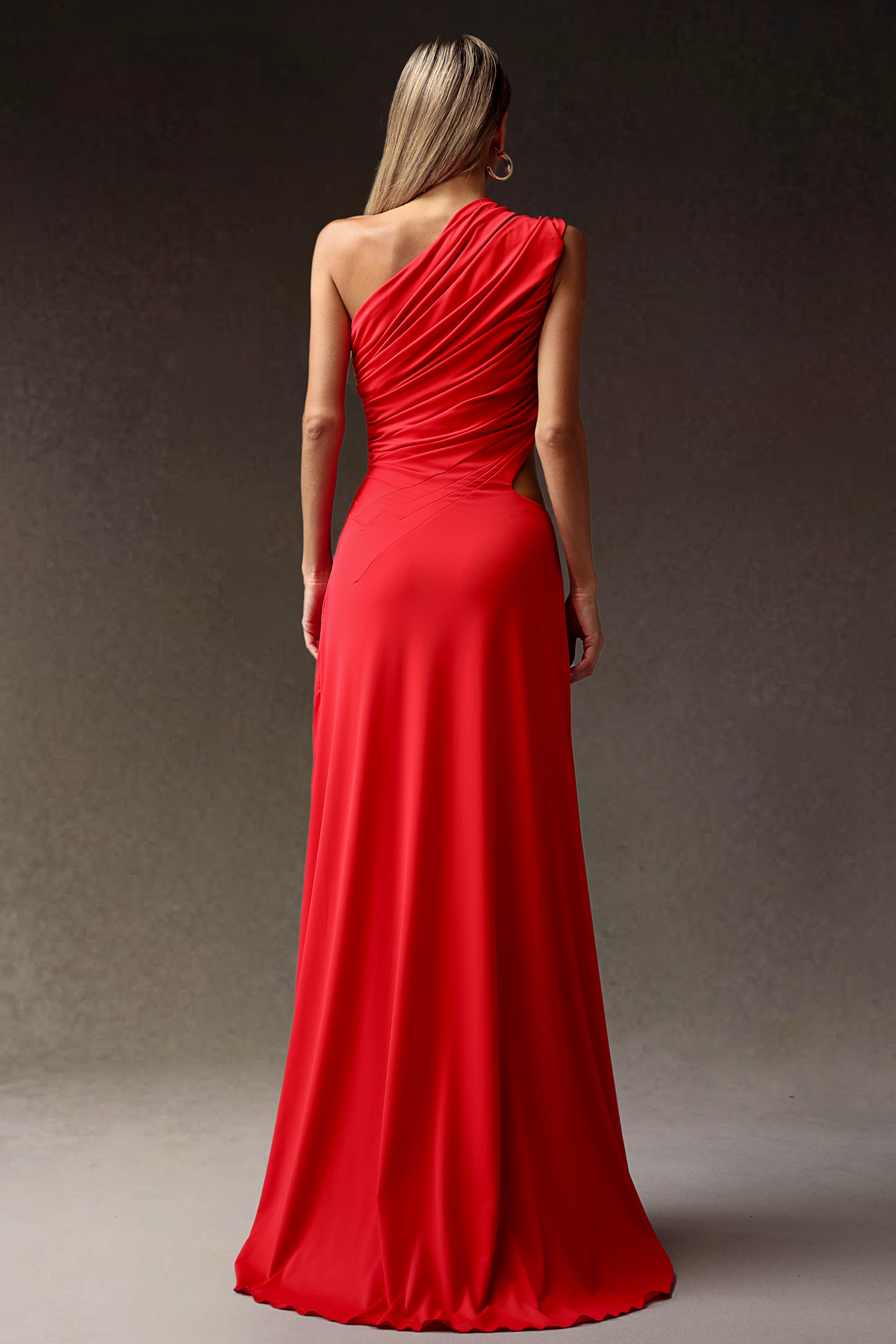 Xlyia High Slit Hollowed-out Maxi Dress