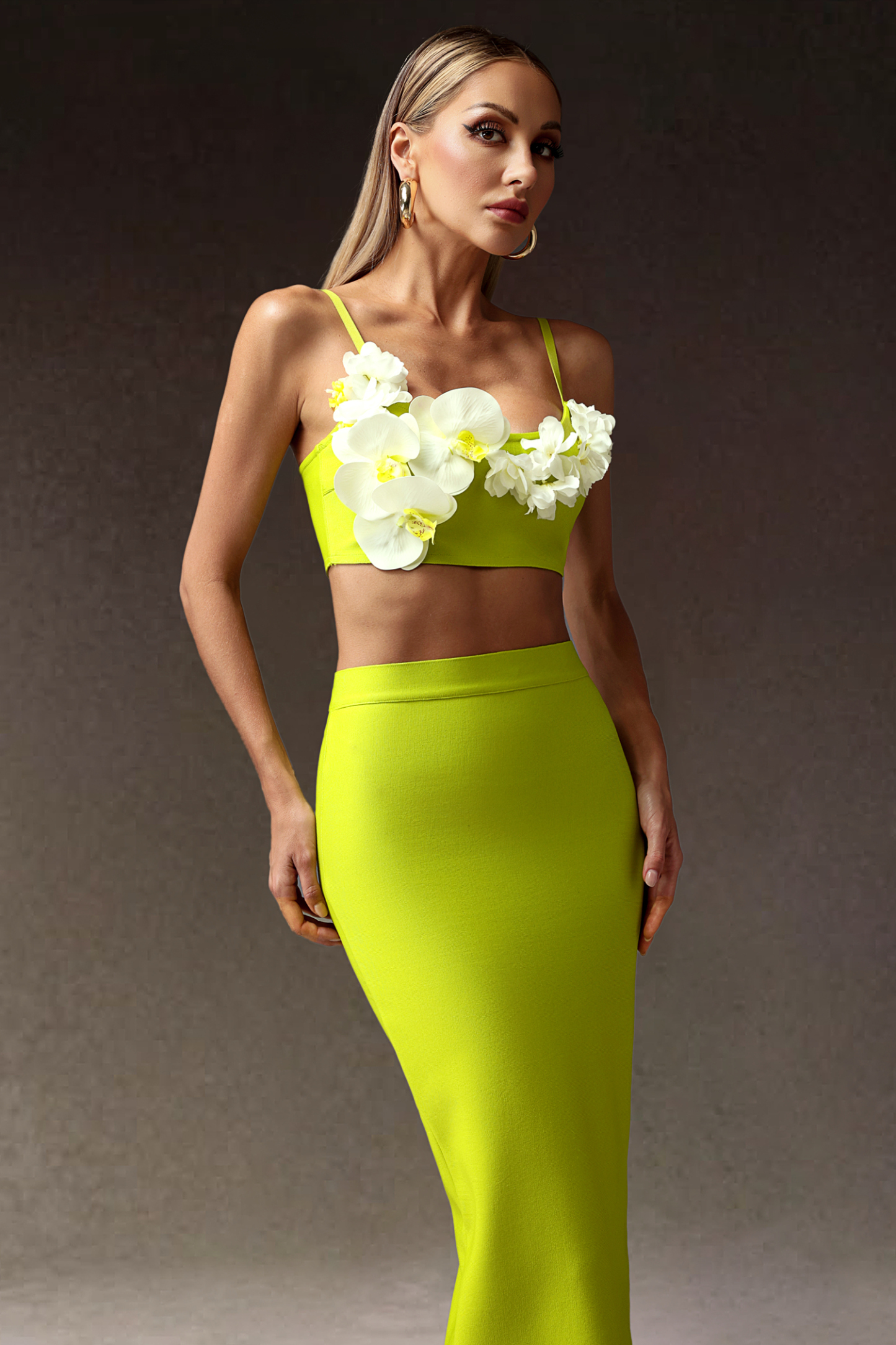 Sila Flowers Slim  Bandage Maxi Set