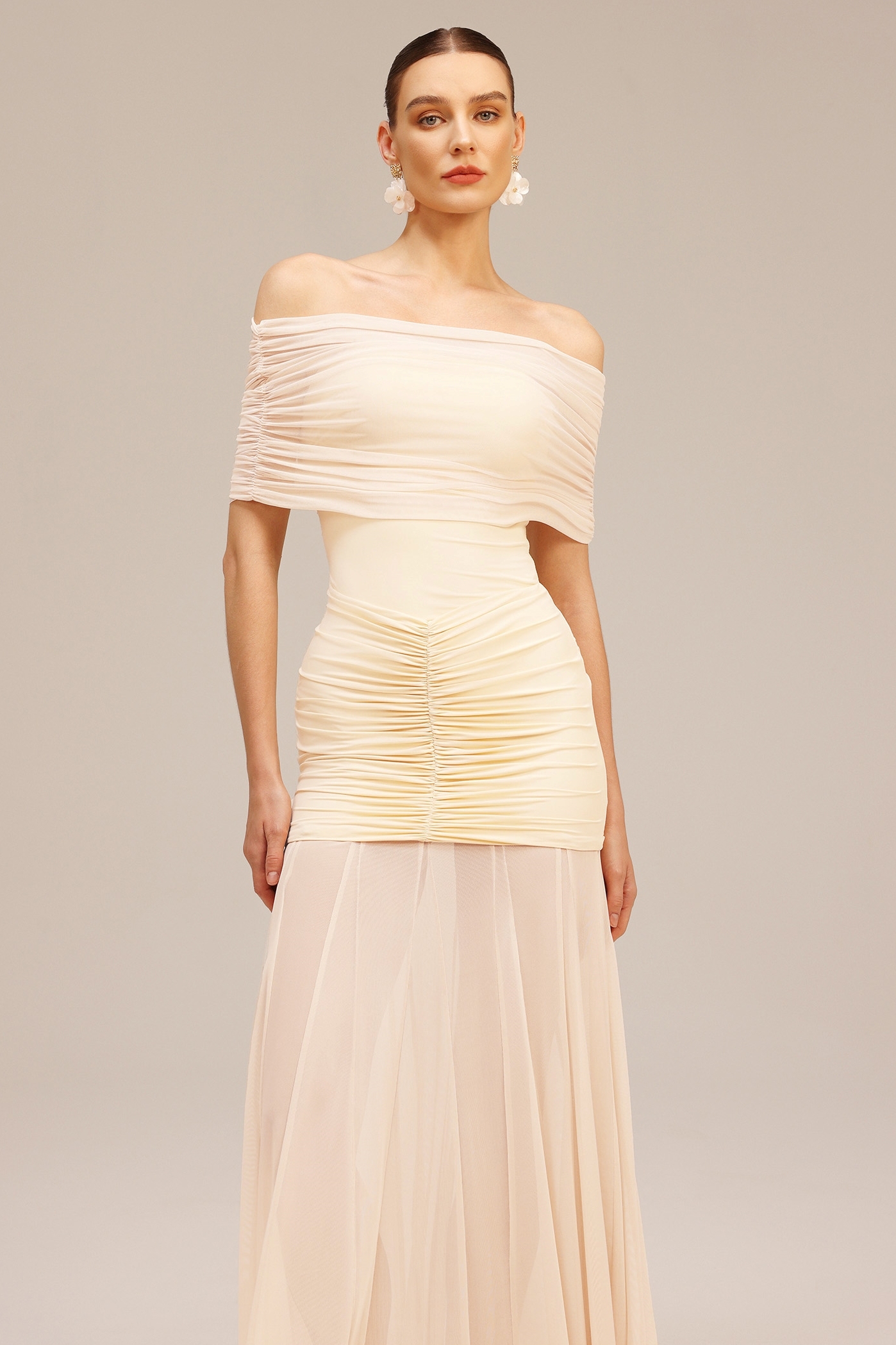 Mercy Off-The-Shoulder Folds Maxi Dress