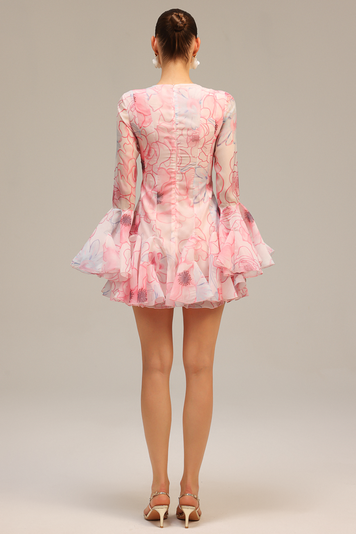 Genevieve Long Sleeves Floral Printed Mini Dress