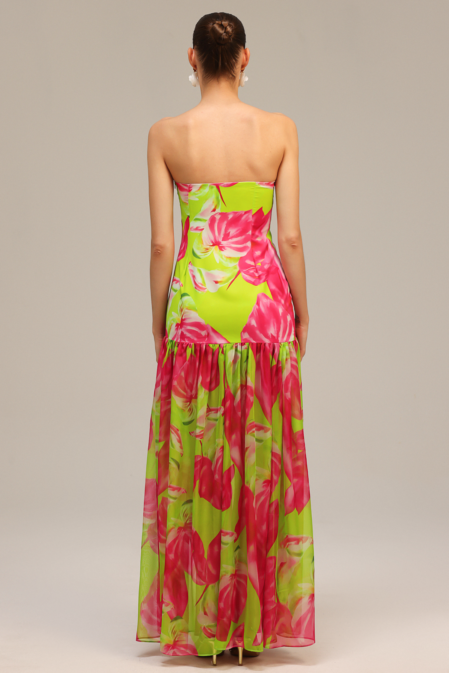 Fern Sleeveless Printed High Slit Maxi Dress