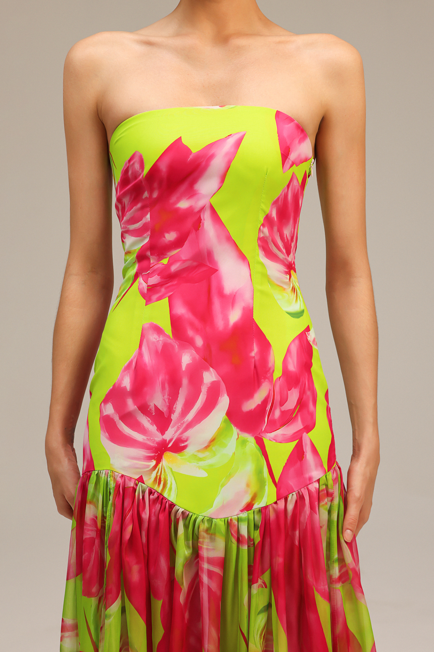 Fern Sleeveless Printed High Slit Maxi Dress