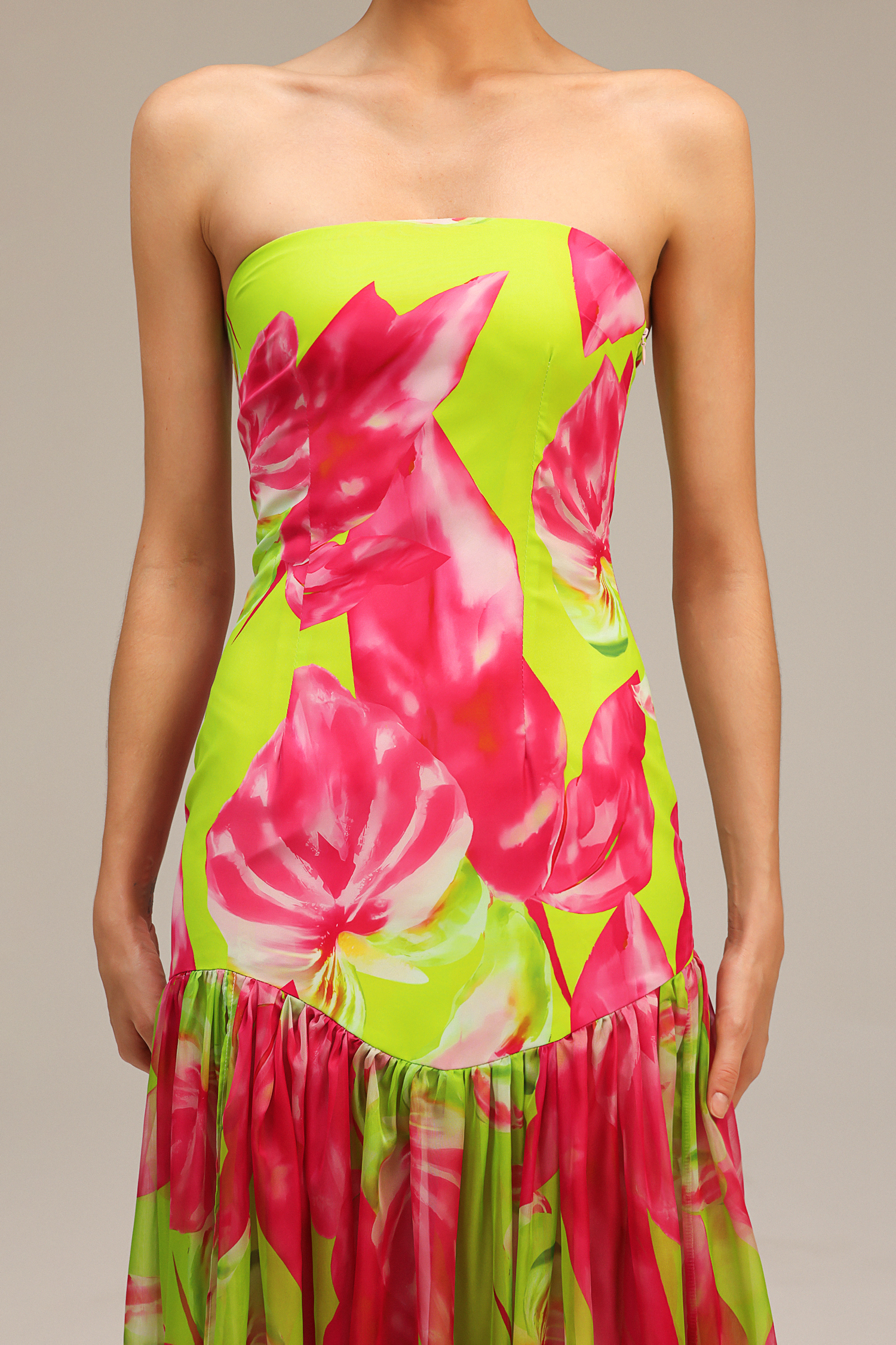 Fern Sleeveless Printed High Slit Maxi Dress