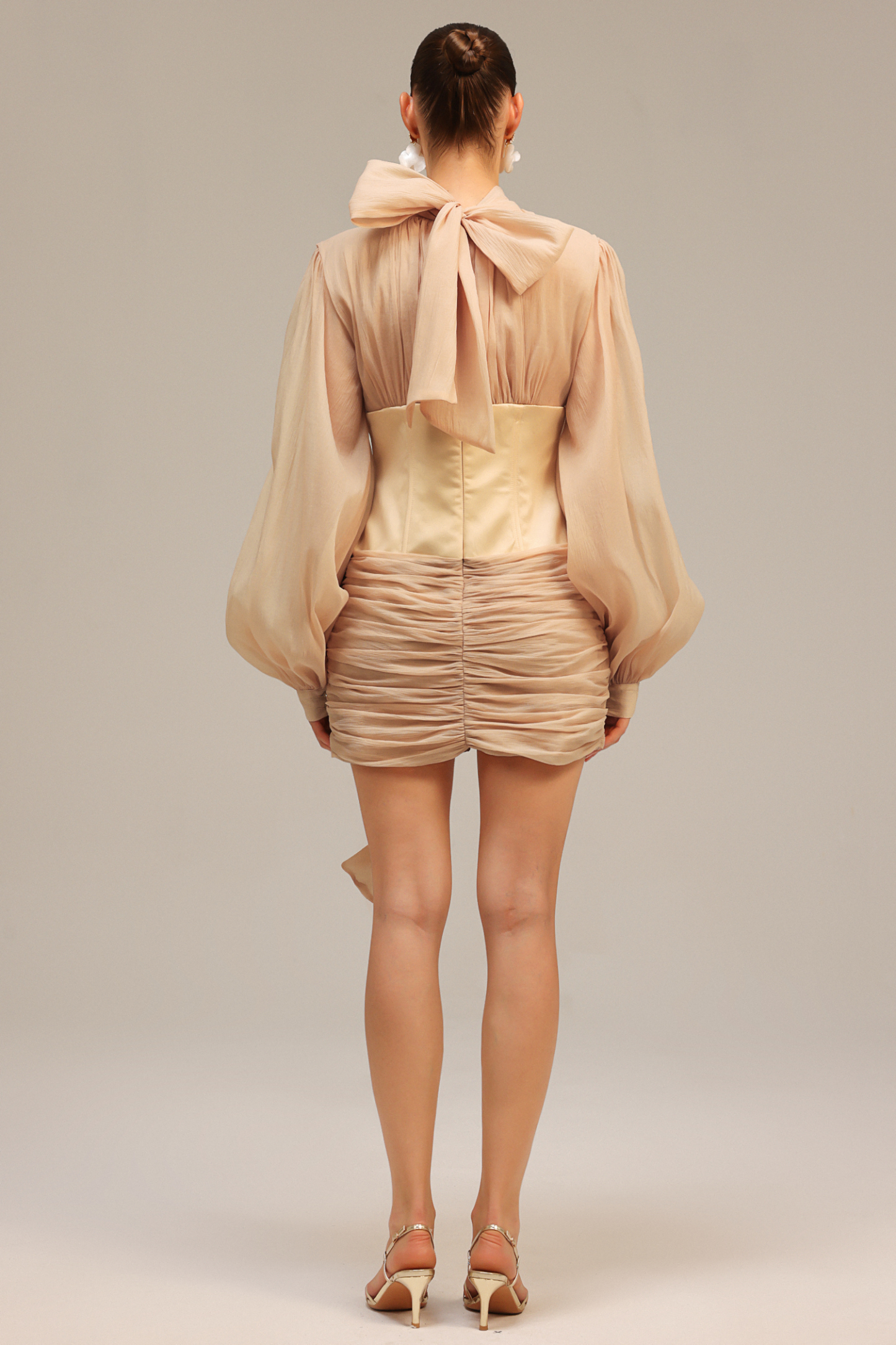 Janka Long Sleeves Flower Mini Dress