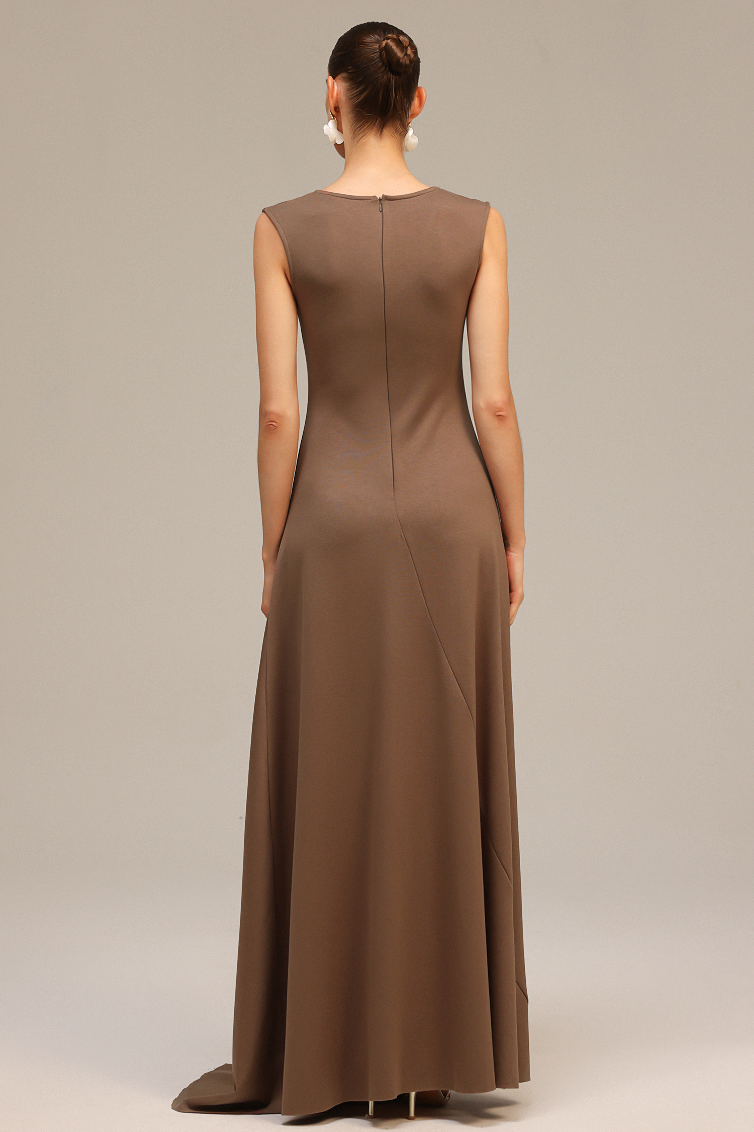 Leyla Sleeveless Asymmetric Maxi Dress