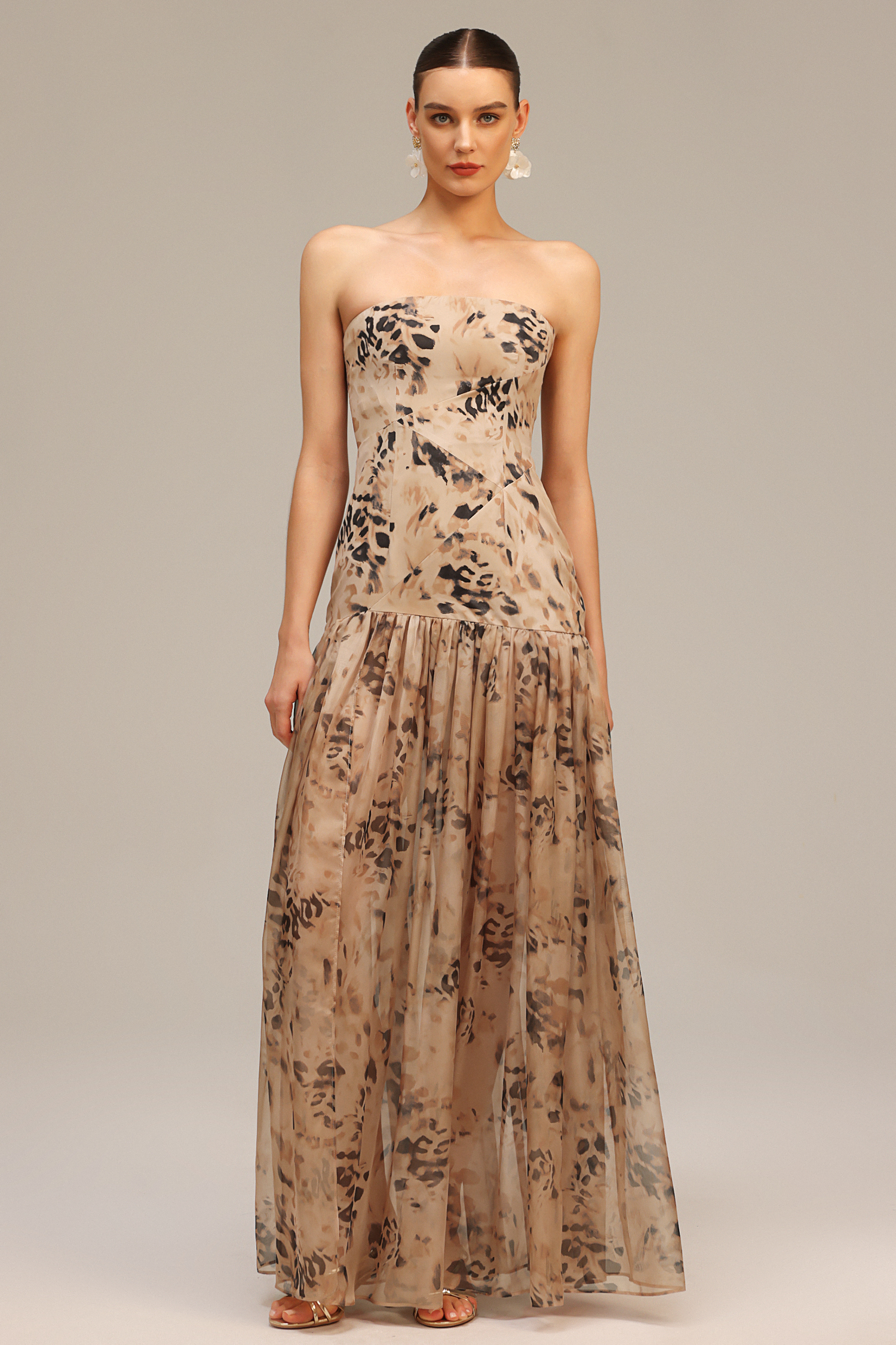 Gemma Sleeveless Printed High Slit Maxi Dress