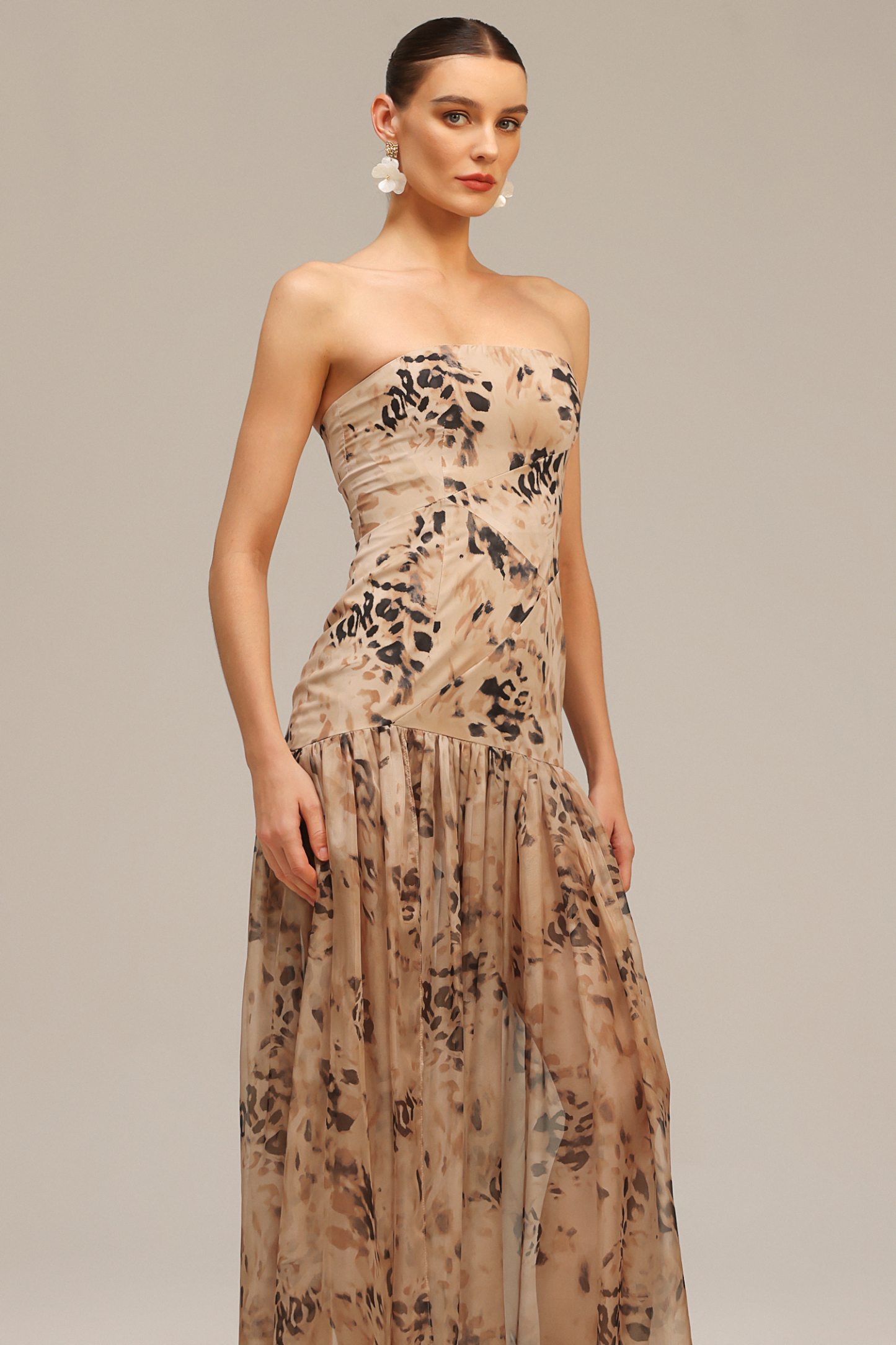 Gemma Sleeveless Printed High Slit Maxi Dress