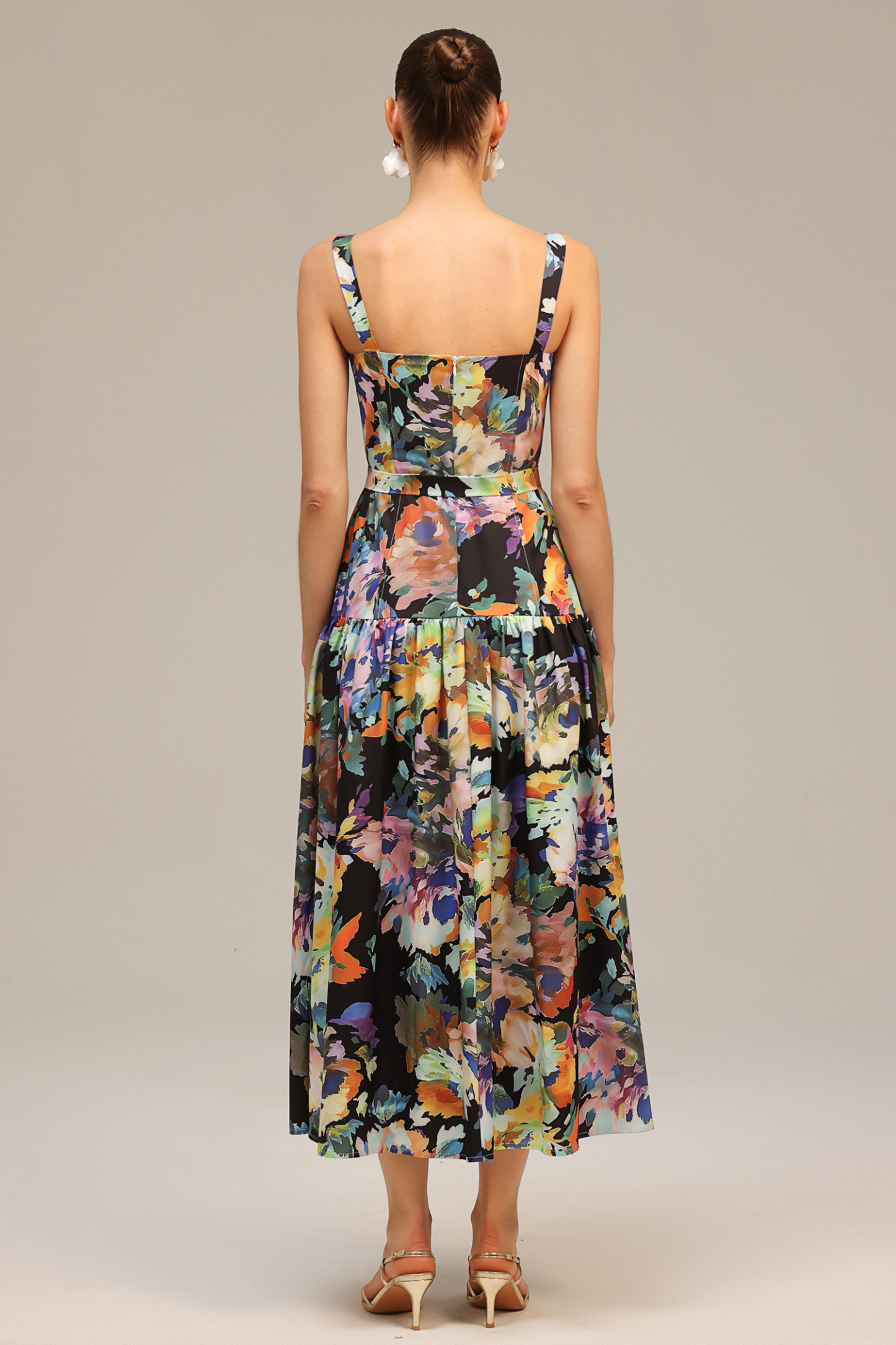 Denny Halter Floral Printed Maxi Dress