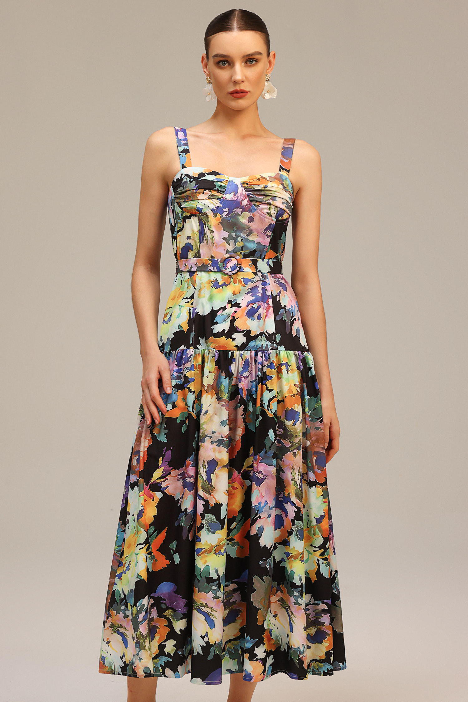 Denny Halter Floral Printed Maxi Dress