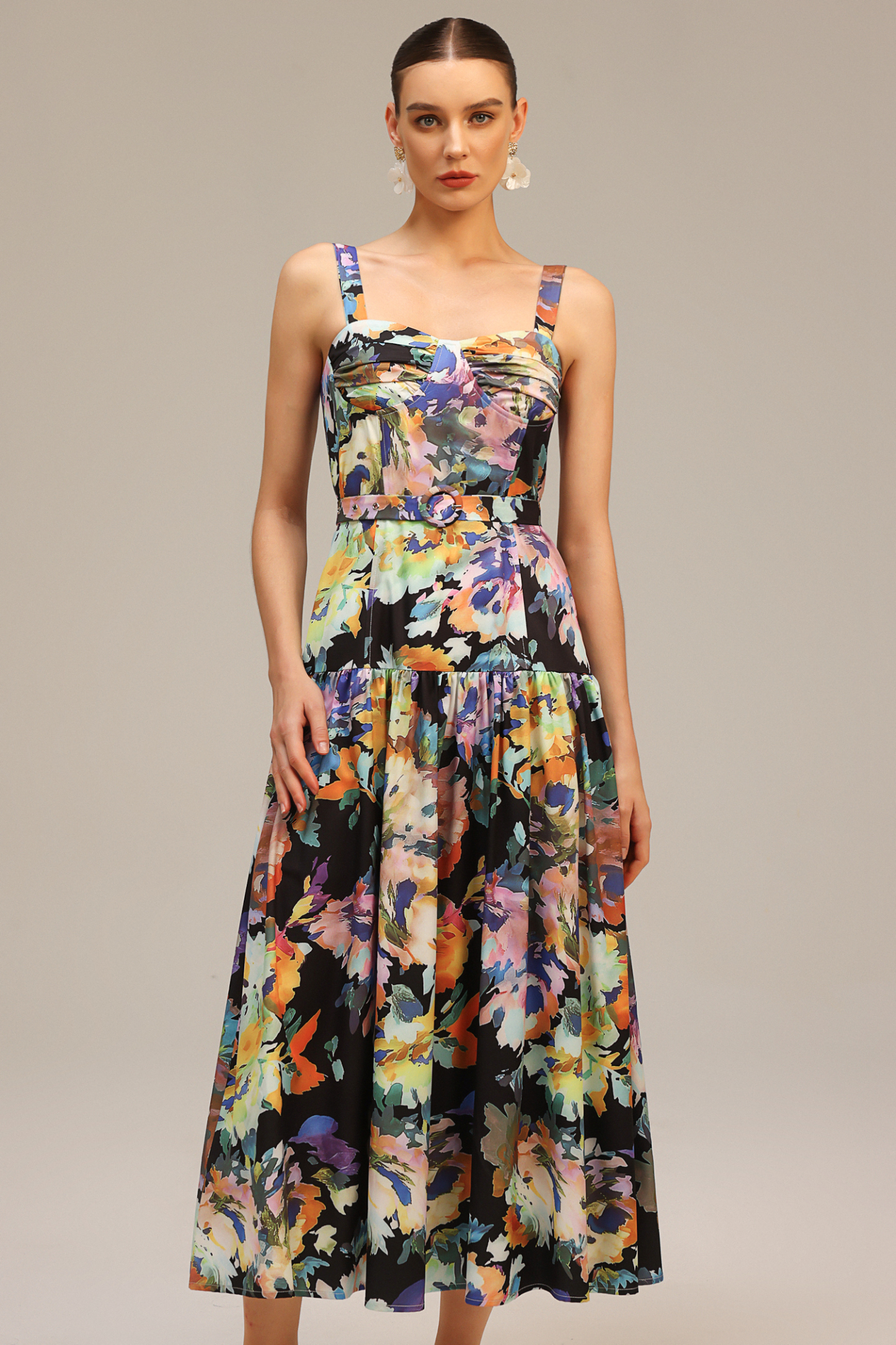 Denny Halter Floral Printed Maxi Dress