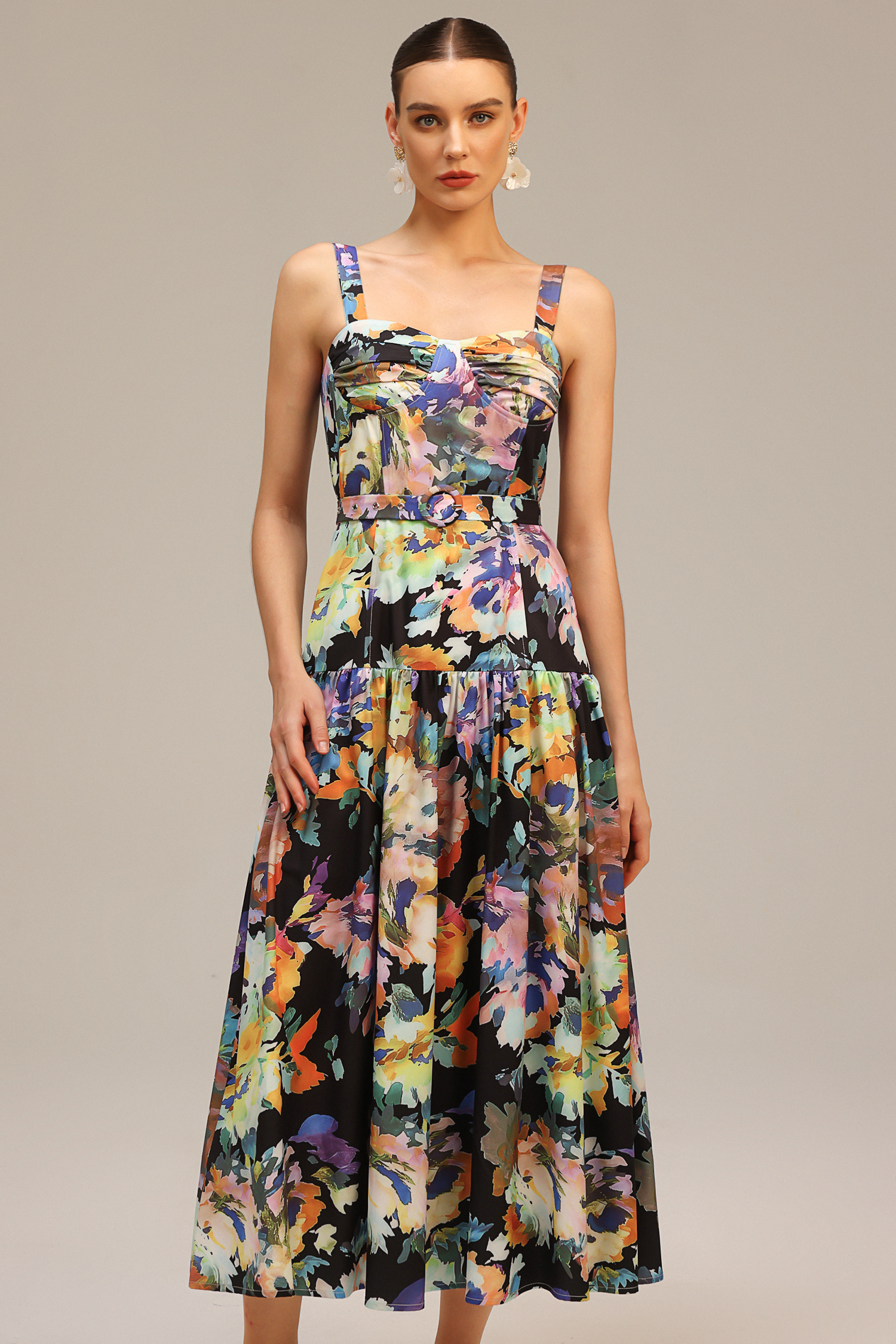 Denny Halter Floral Printed Maxi Dress