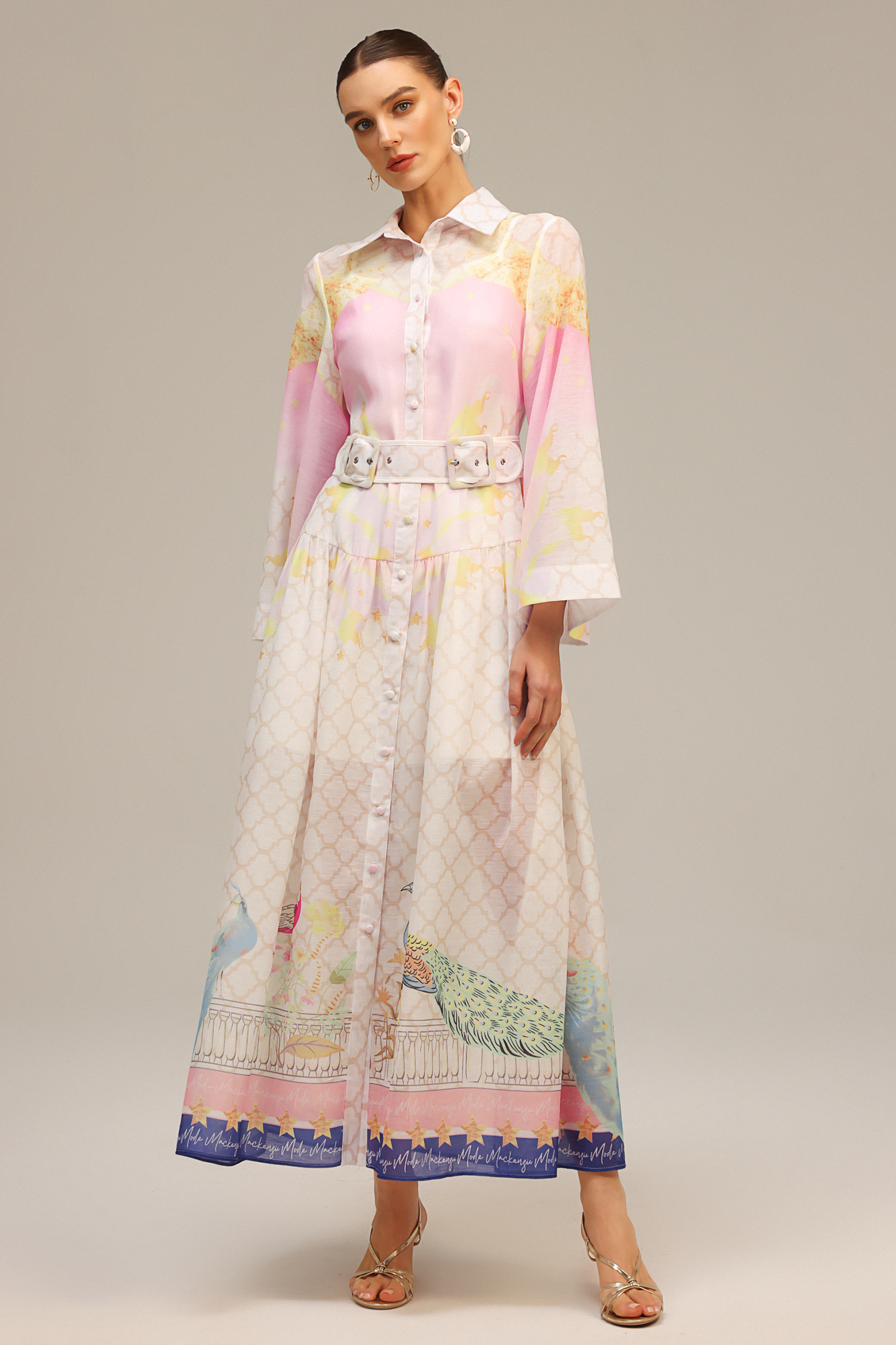 Heloise Long Sleeves  Floral Printed Maxi Dress
