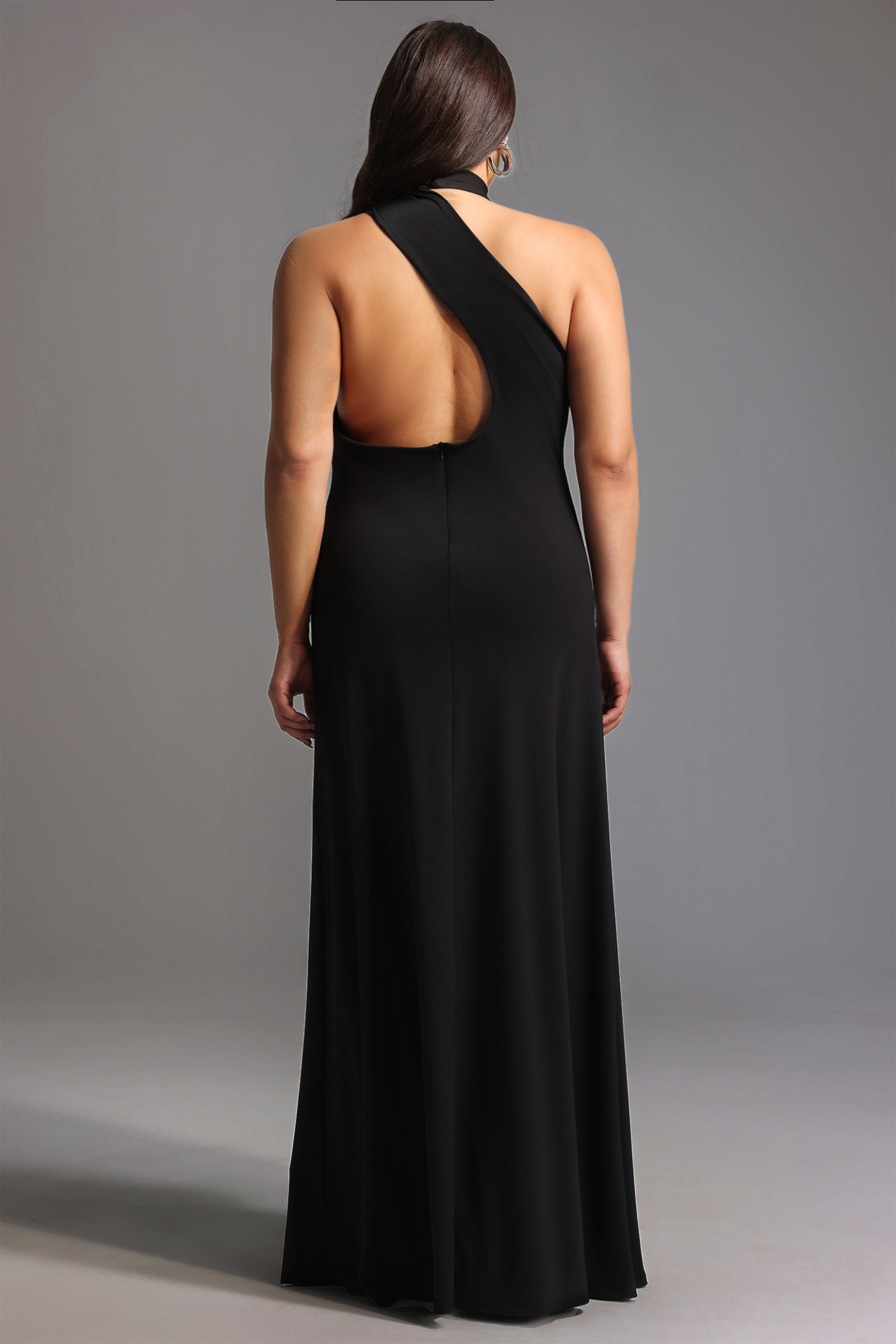 Ursula Halter One Shoulder Slit Maxi Dress