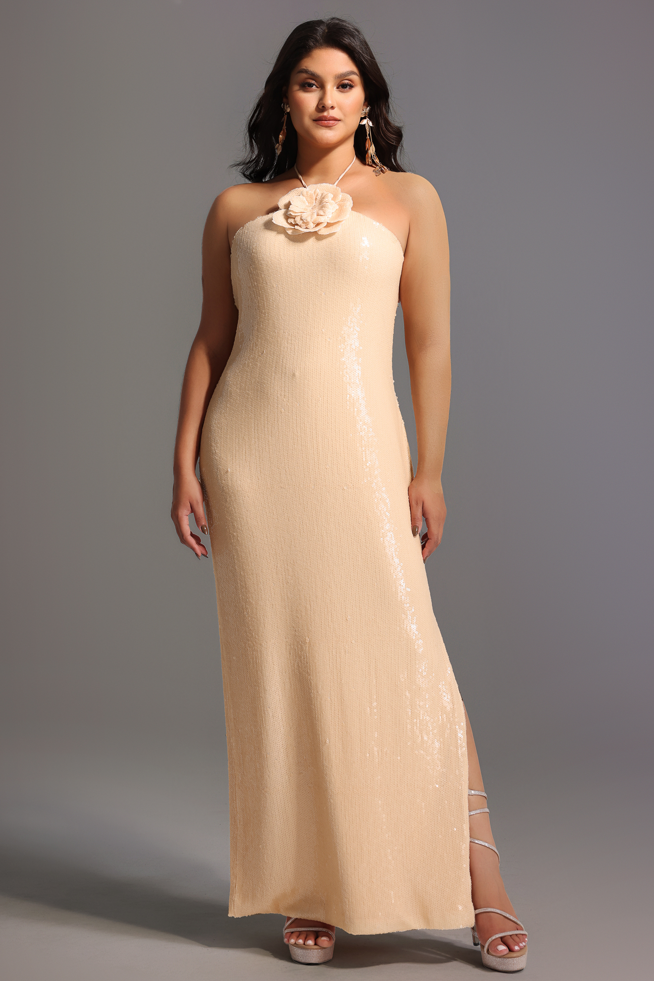 Laley Floral Halter Neck Dress