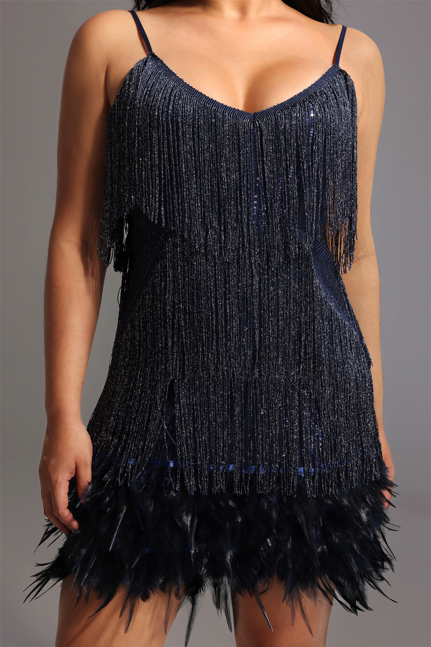 Kamo Sequin Fringes Mini Dress