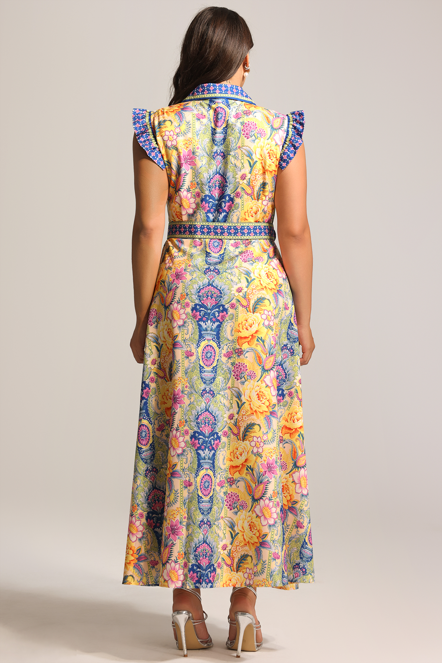 Naida Floral Printed Sleeveless Maxi Dress