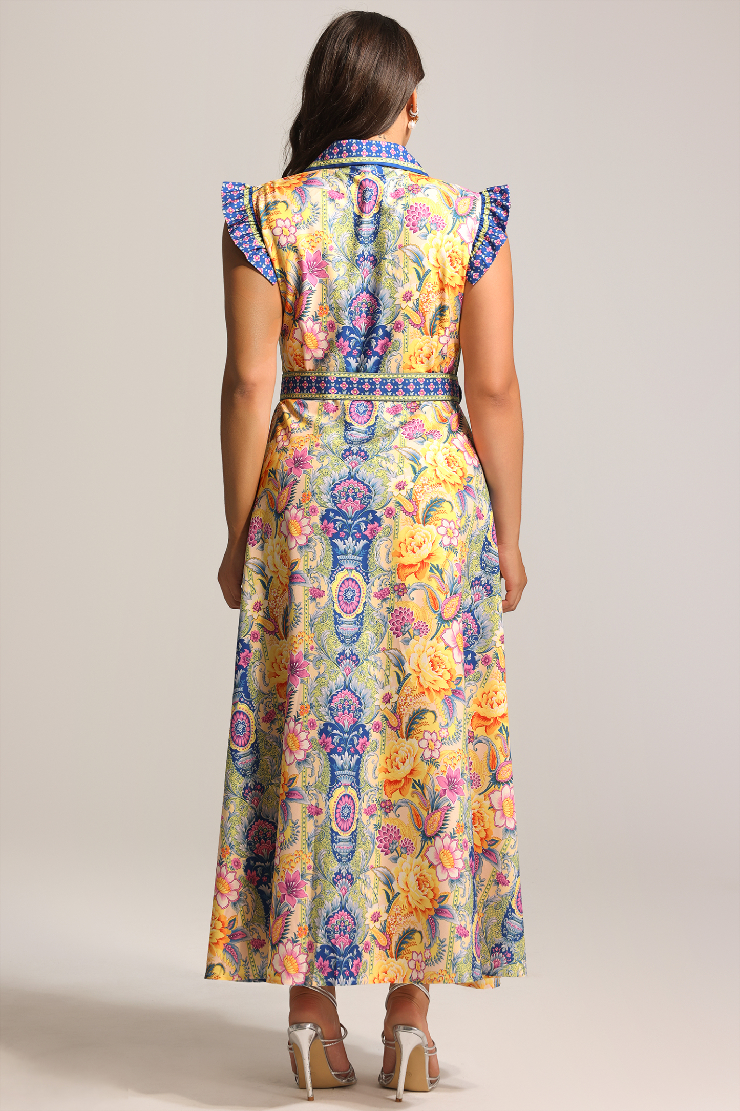 Naida Floral Printed Sleeveless Maxi Dress