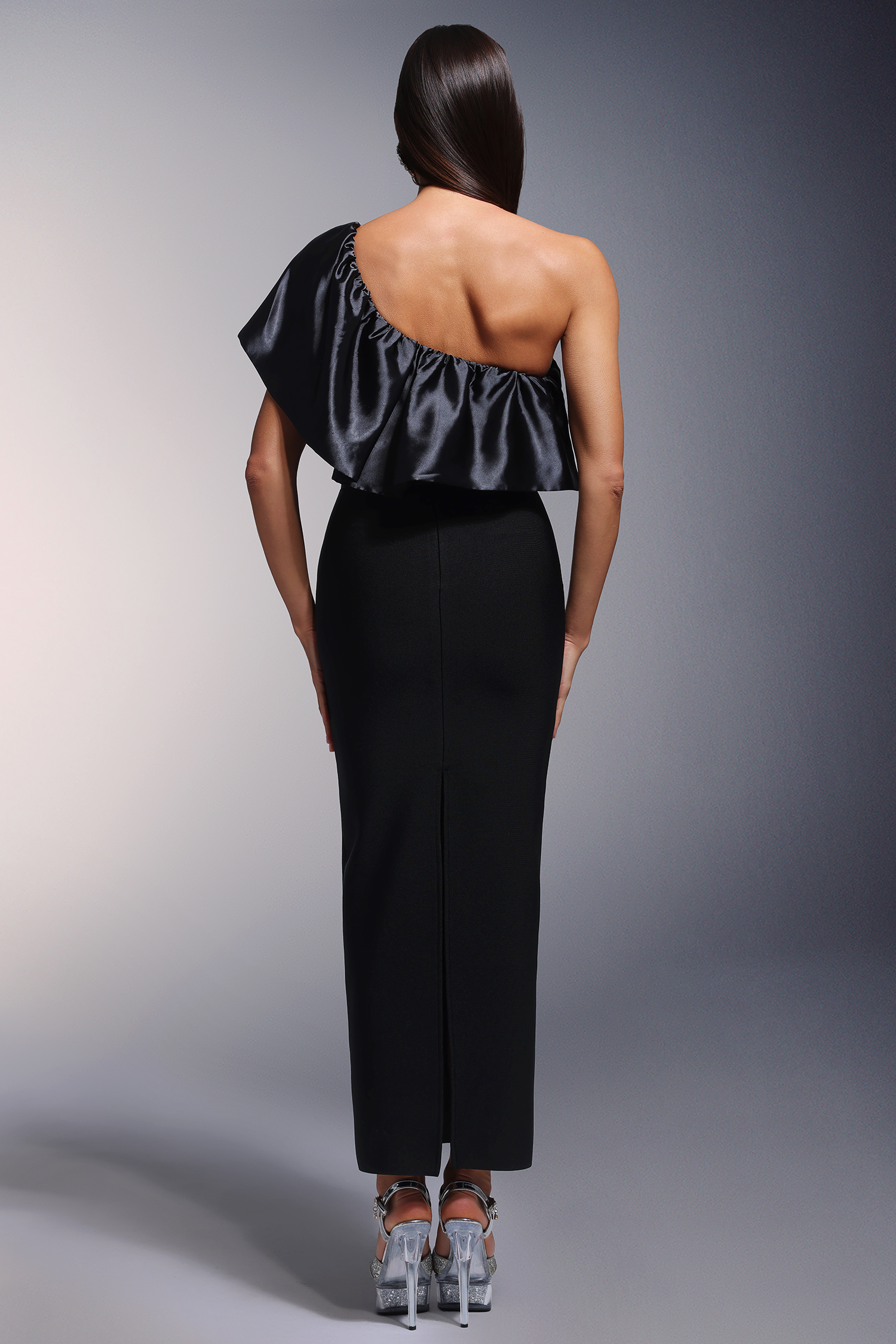 Namia Asymmetry Falbala Bandage Maxi Dress