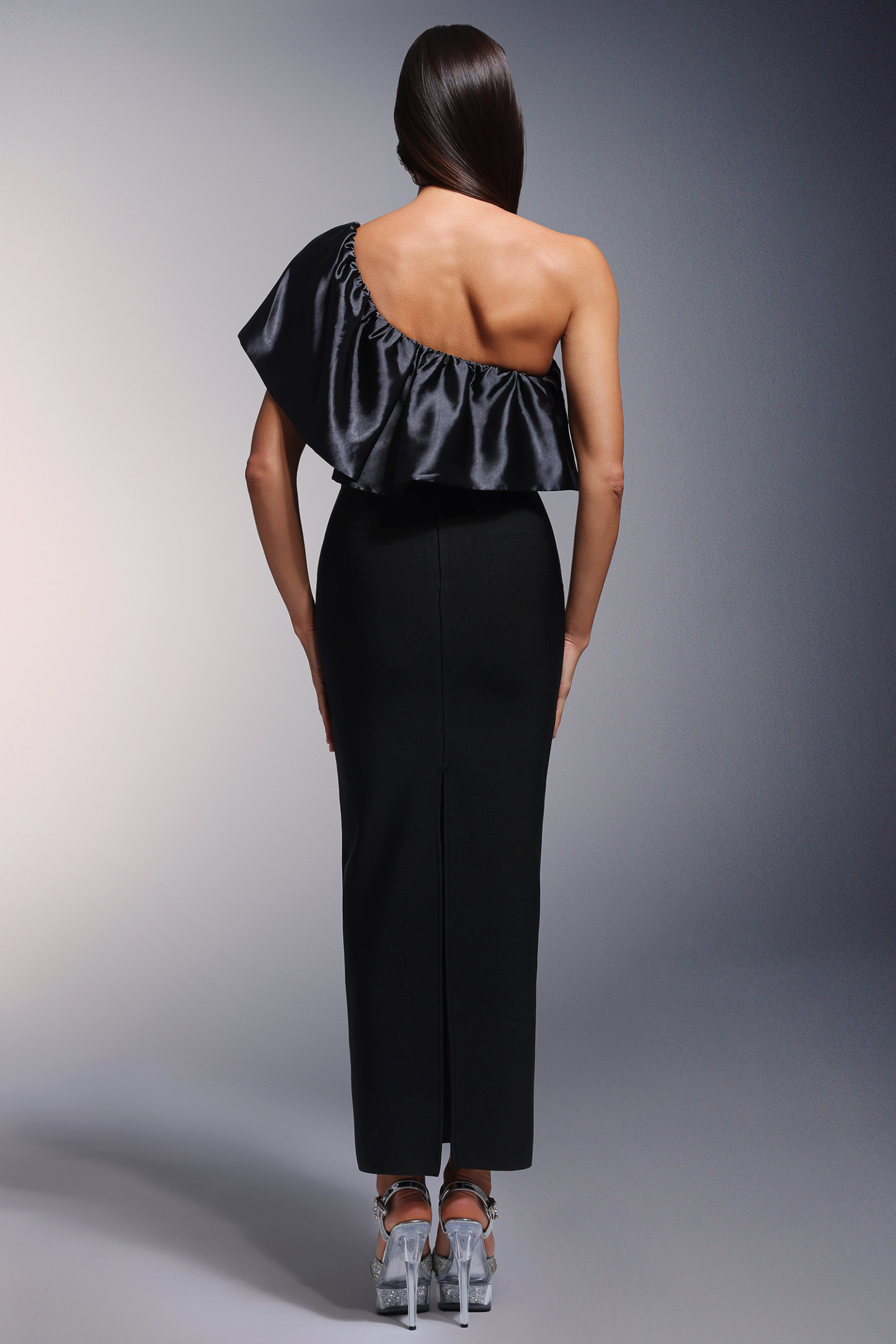 Namia Asymmetry Falbala Bandage Maxi Dress