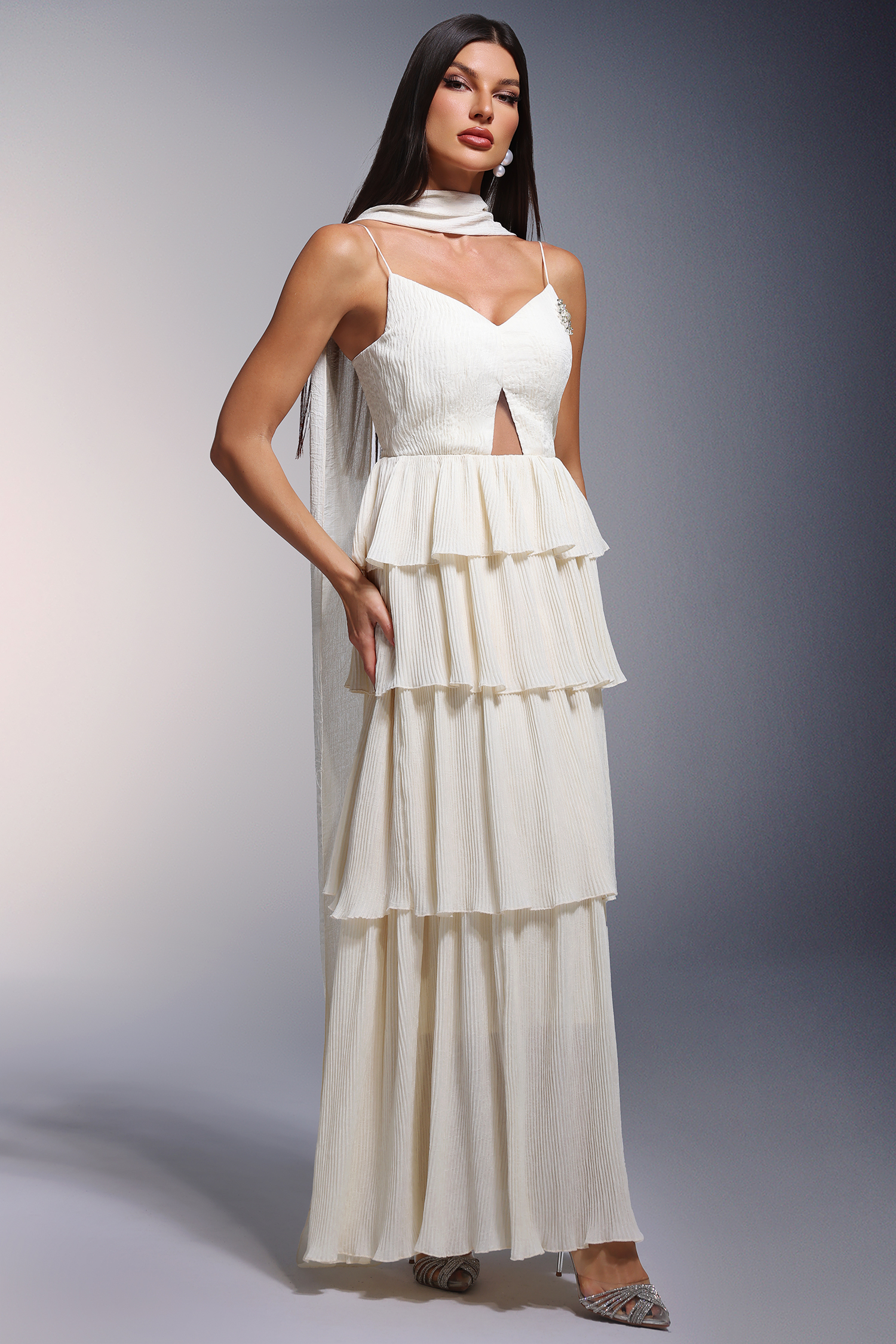 Jyllian Hollow Sleeveless Maxi Dress