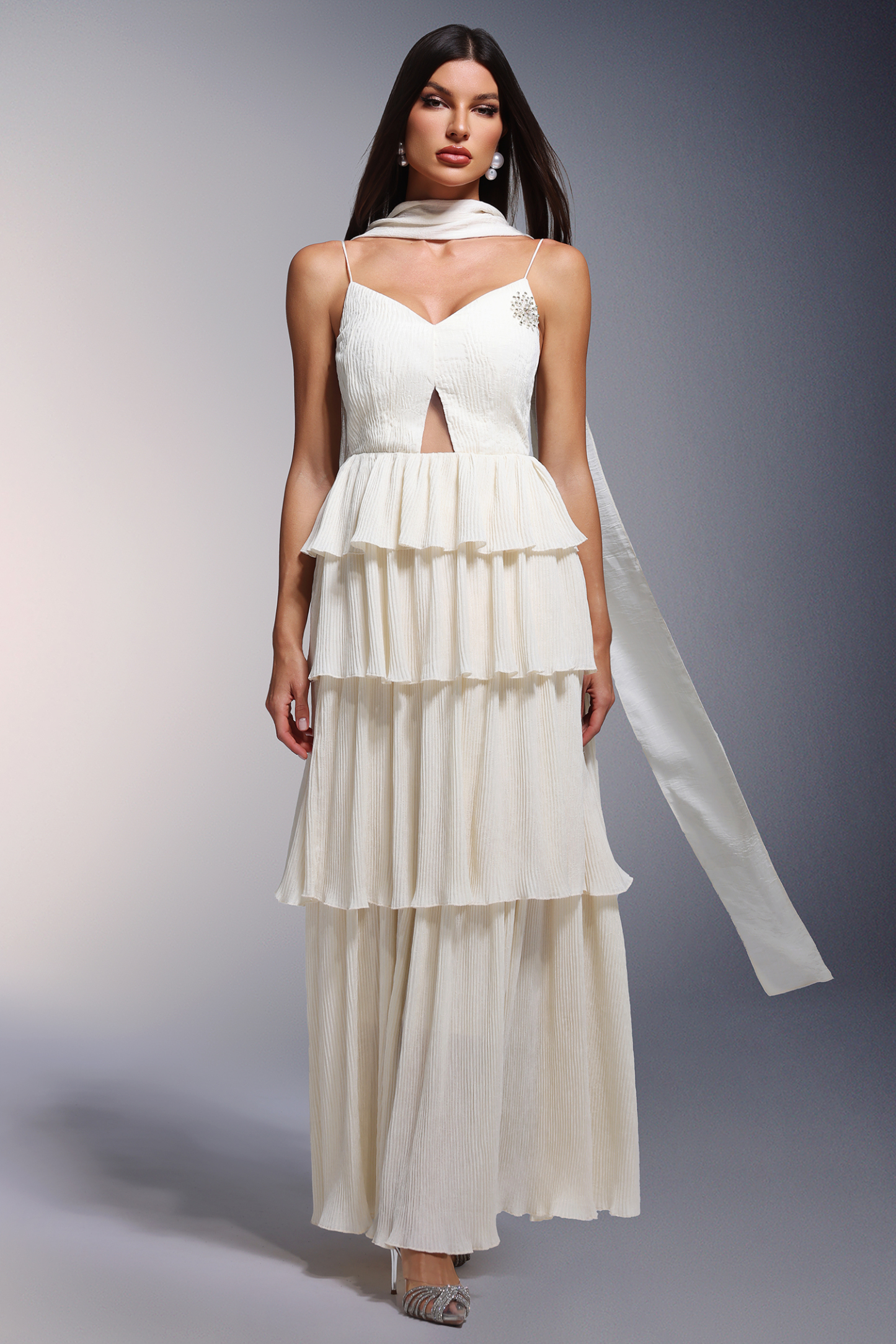 Jyllian Hollow Sleeveless Maxi Dress