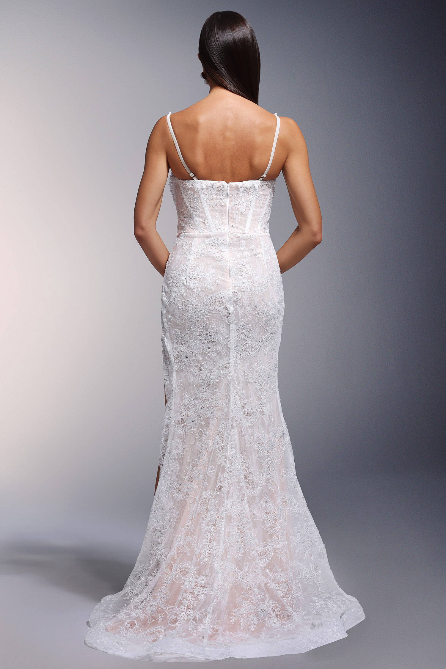 Vandra Sleeveless Lace Slit Maxi Dress