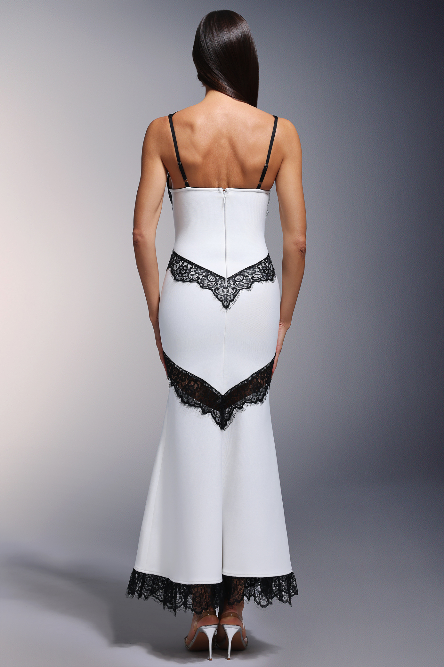 Yaliu Deep-V lace  Bandage Maxi Dress