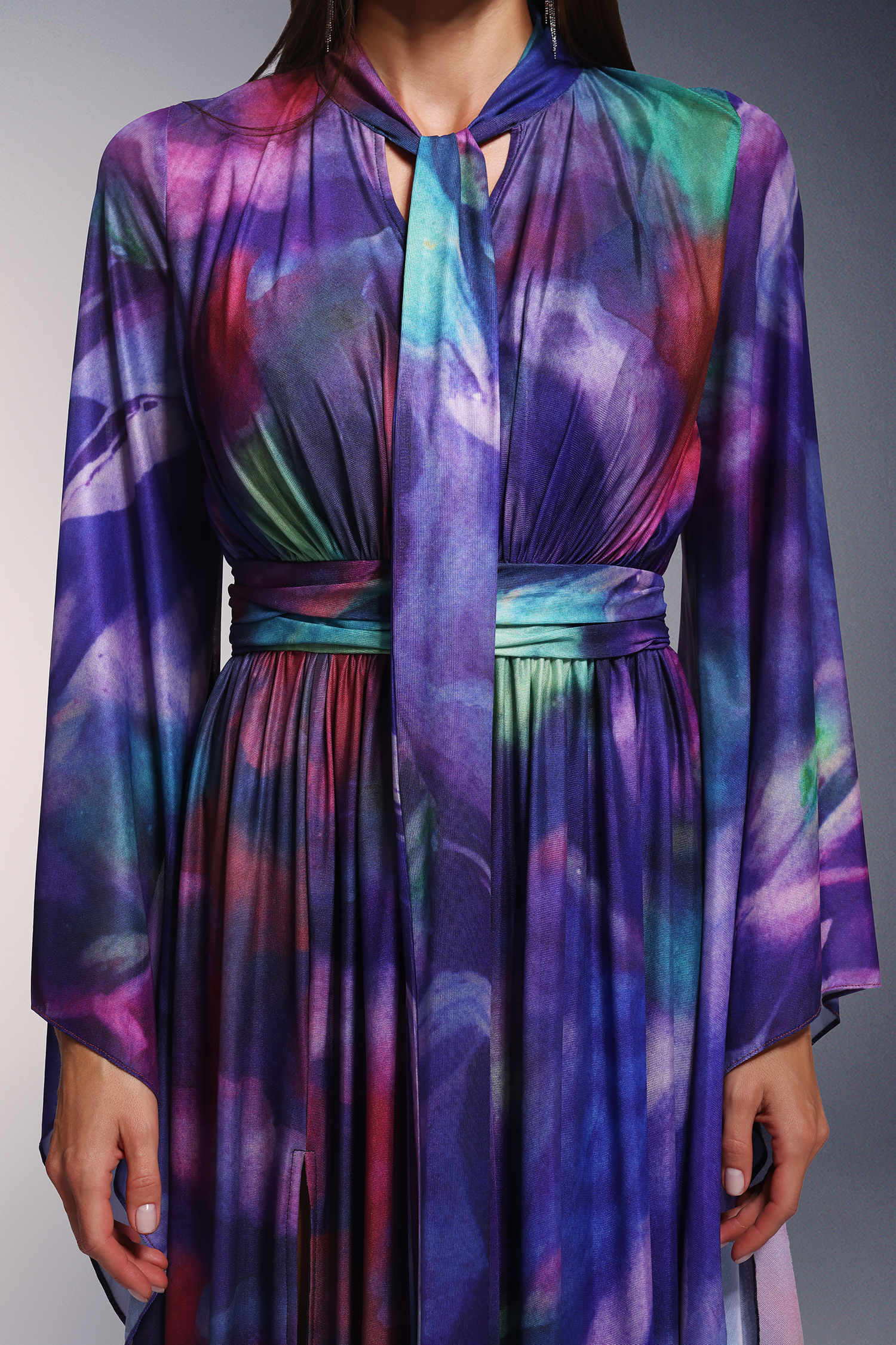 Gerasa Fold Long Sleeves Maxi Dress