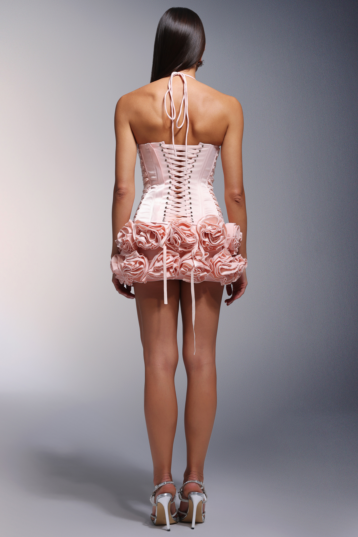 Takila Halter Flowers Corset Mini Set
