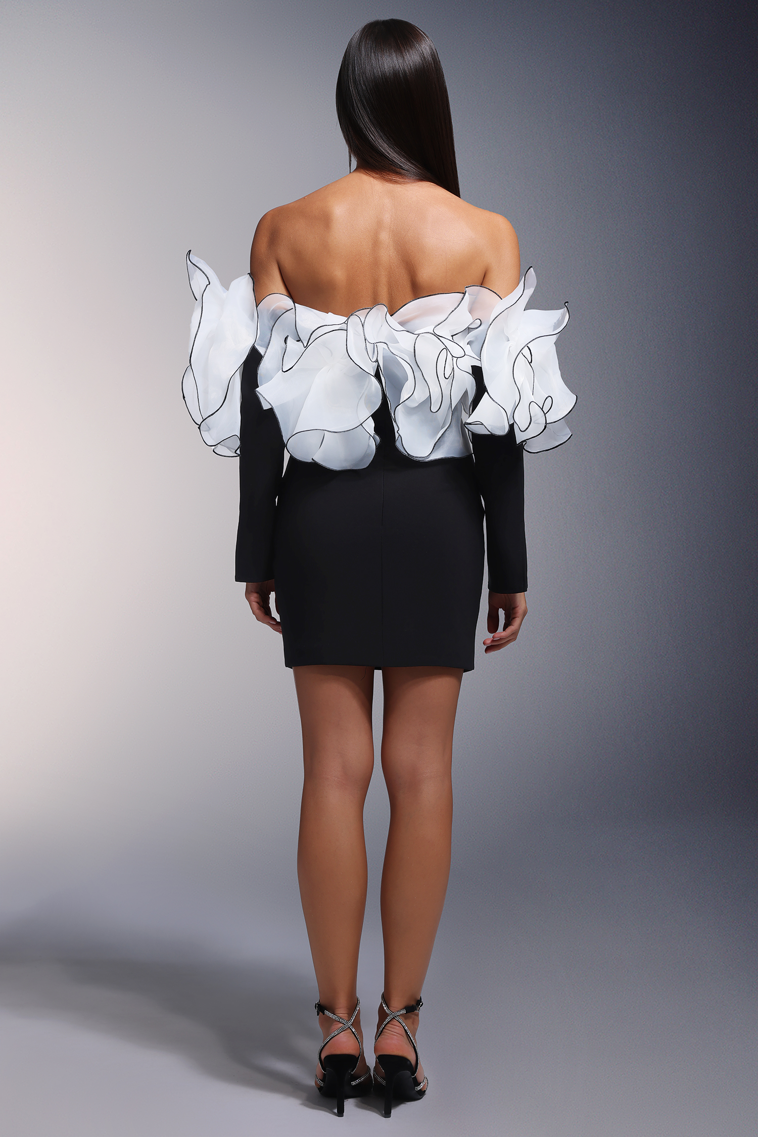 Iriana Flowers Strapless Mini Dress