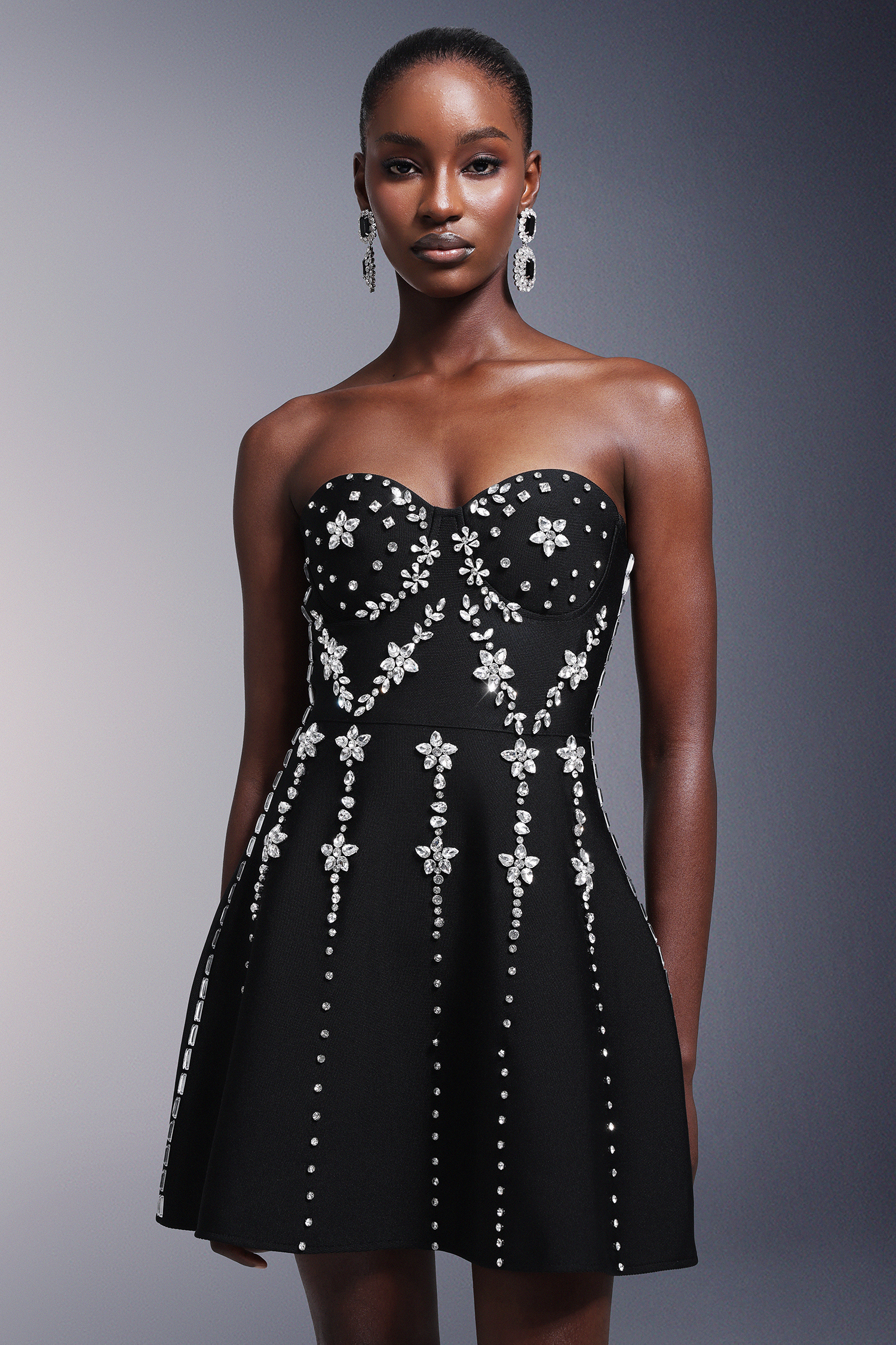 Linette Strapless Diamond Bandage Mini Dress