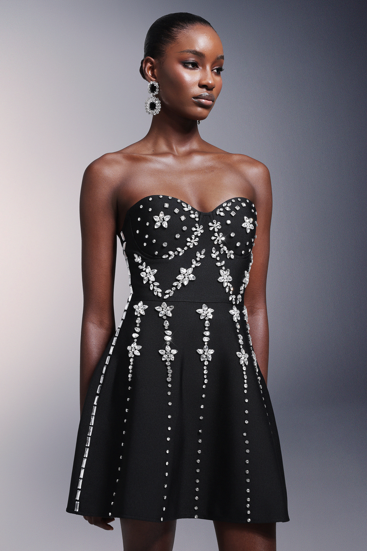 Linette Strapless Diamond Bandage Mini Dress