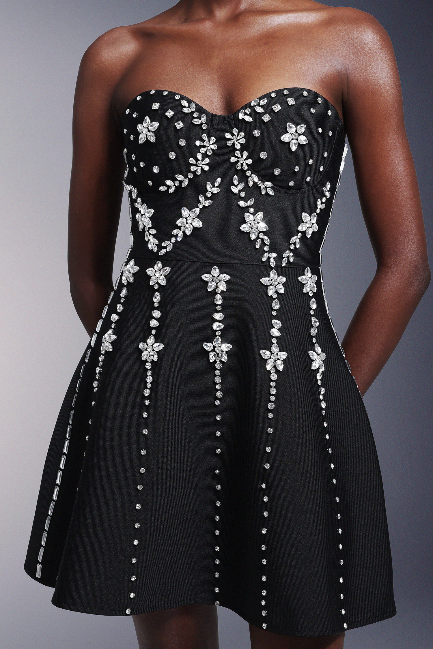 Linette Strapless Diamond Bandage Mini Dress