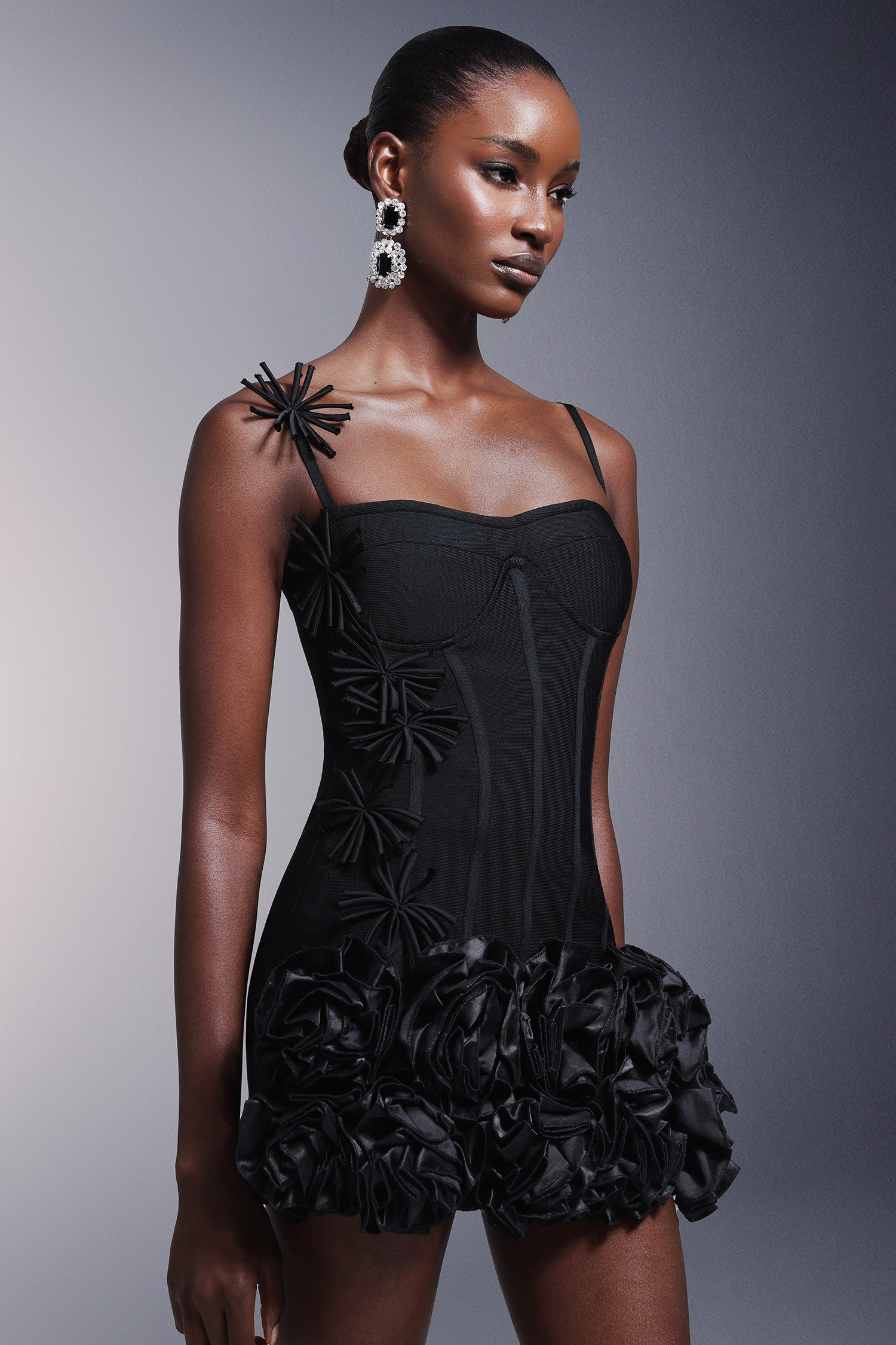 Pablo Halter Flowers Bandage Mini Dress