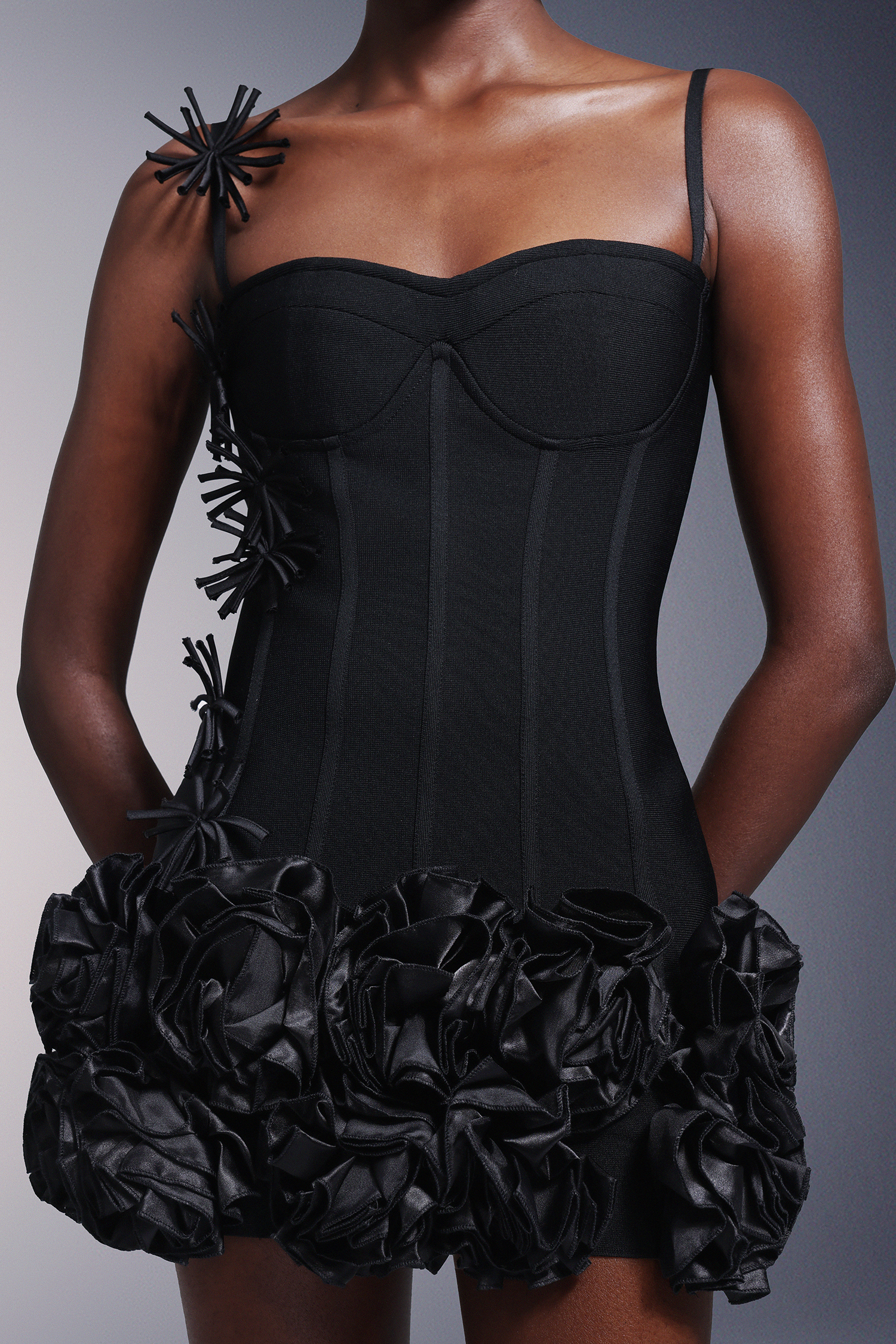 Pablo Halter Flowers Bandage Mini Dress