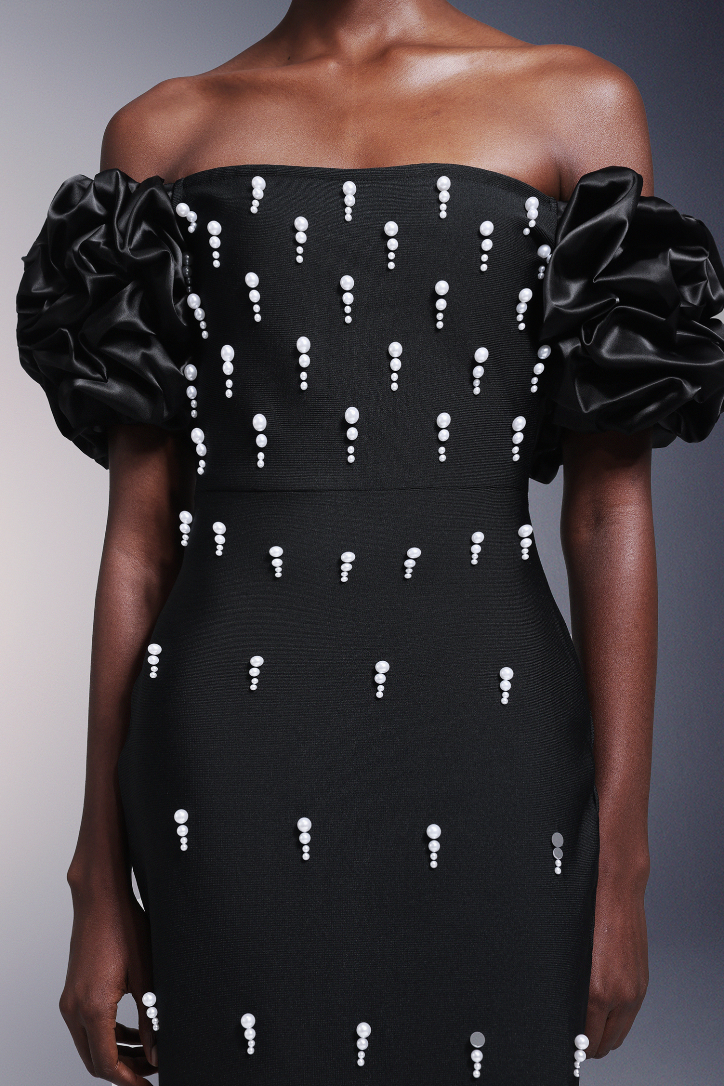 Yarera Strapless Pearls Bandage Maxi Dress