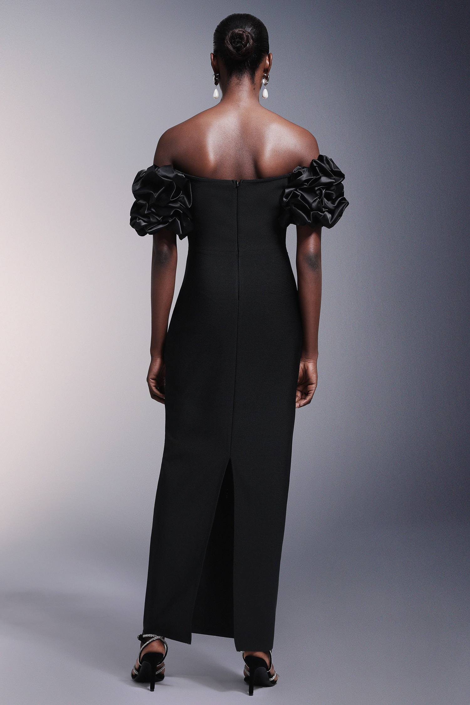 Yarera Strapless Pearls Bandage Maxi Dress