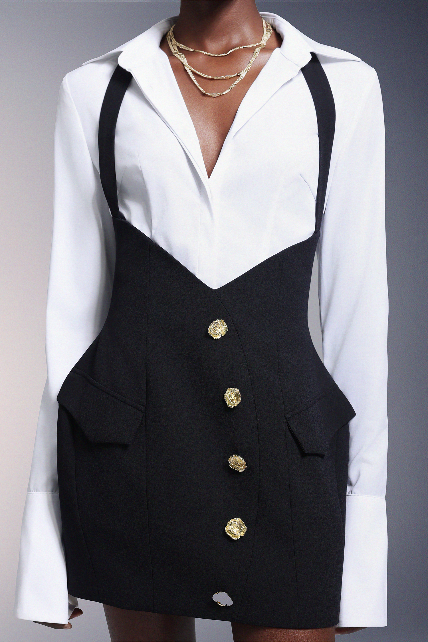 Wilma Flower Halter Shirt Mini Set