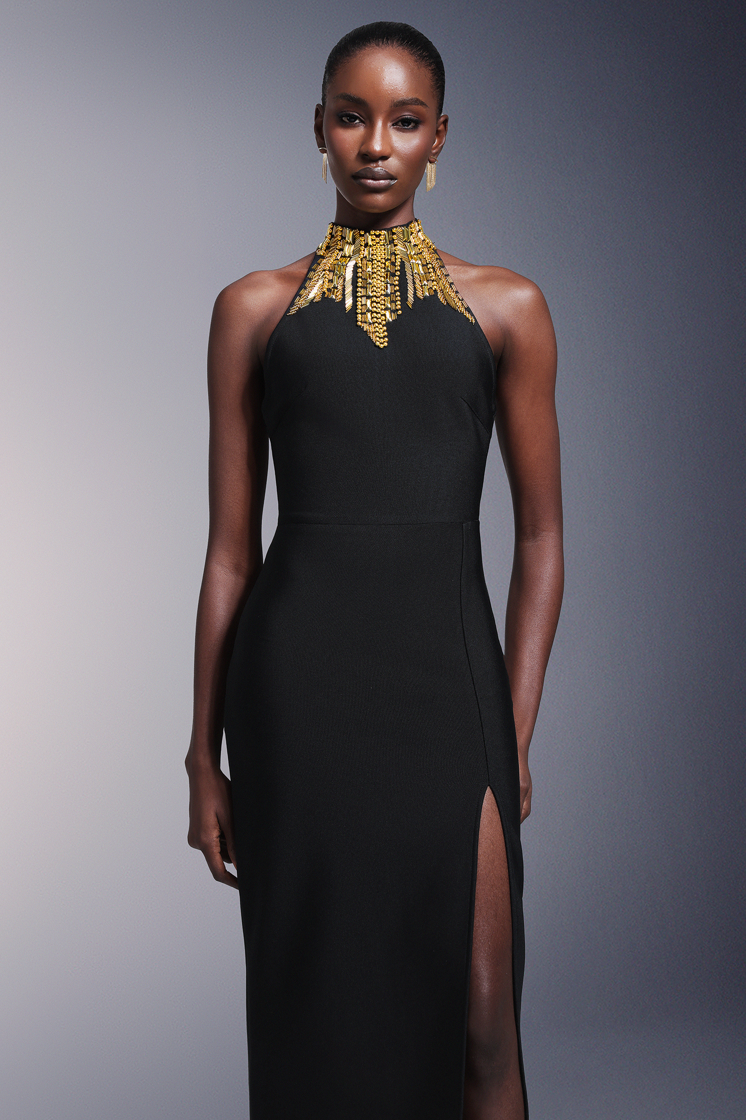 Tahoe High Slit Backless Bandage Maxi Dress