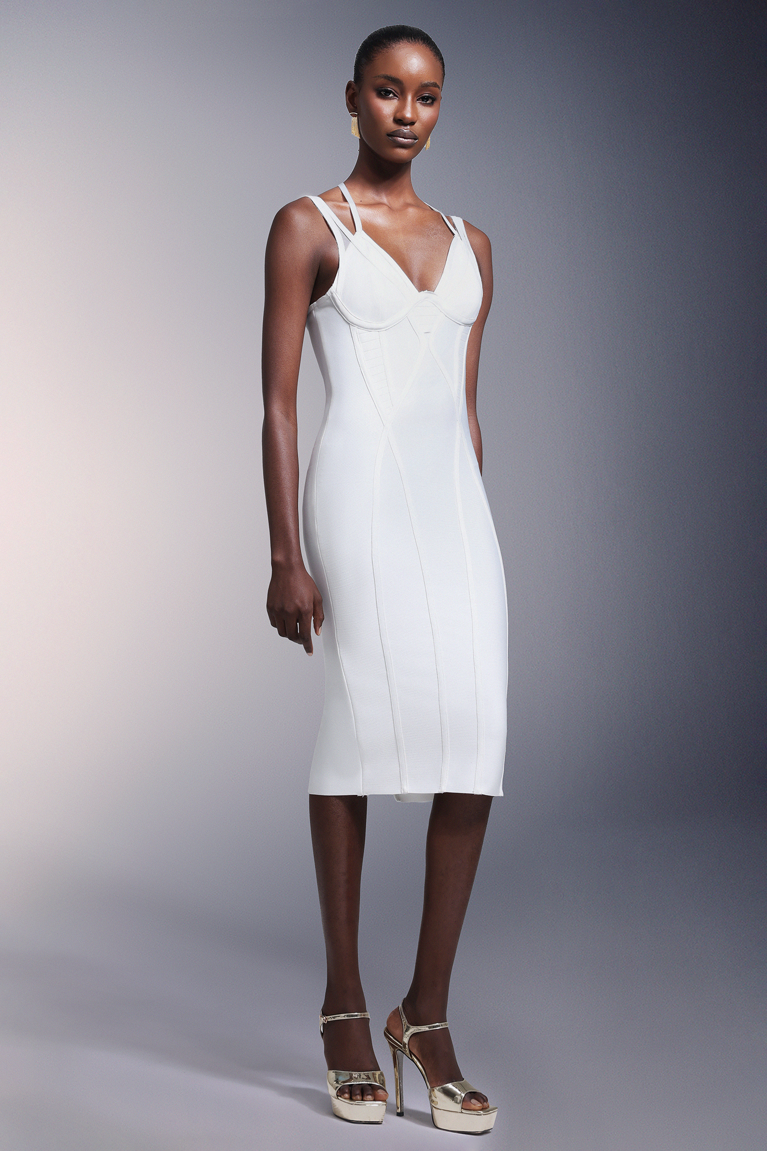 Jellay Sleeveless  Bandage Midi Dress