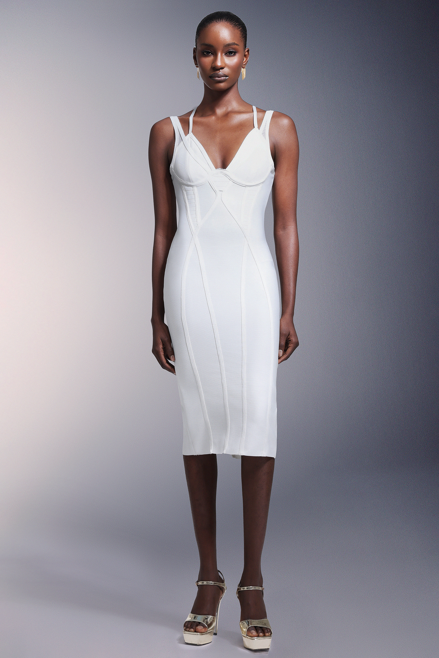 Jellay Sleeveless  Bandage Midi Dress