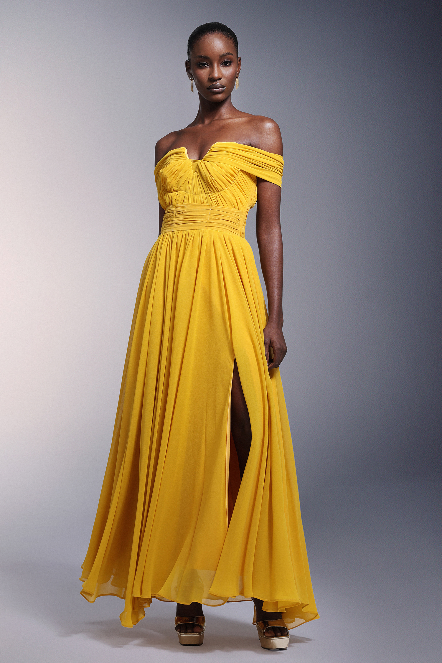Reggie One Shoulder High Slit Maxi Dress