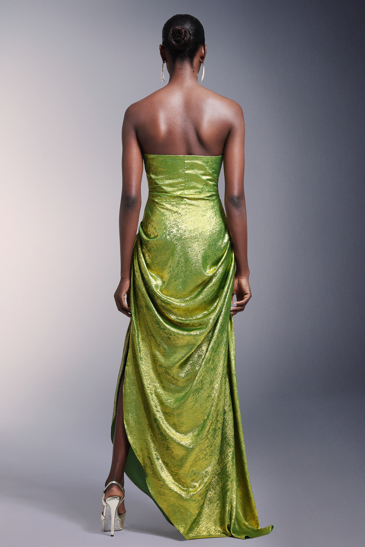 Jayden Sleeveless Fold Velour Maxi Dress