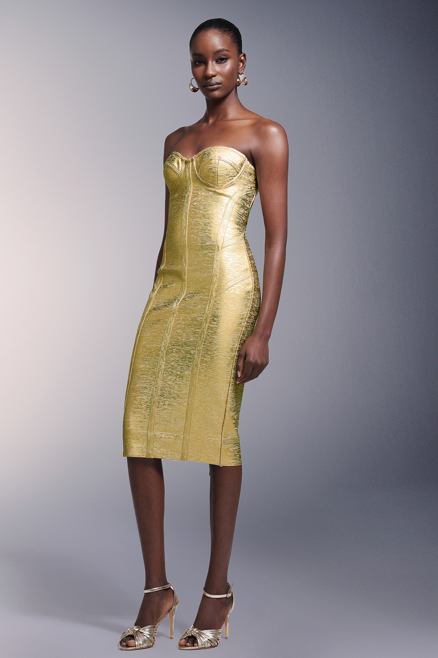 Hanava Strapless Bandage Midi Dress