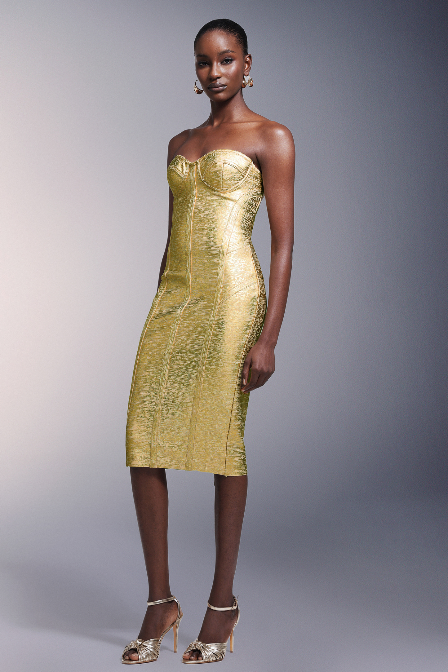Hanava Strapless Bandage Midi Dress
