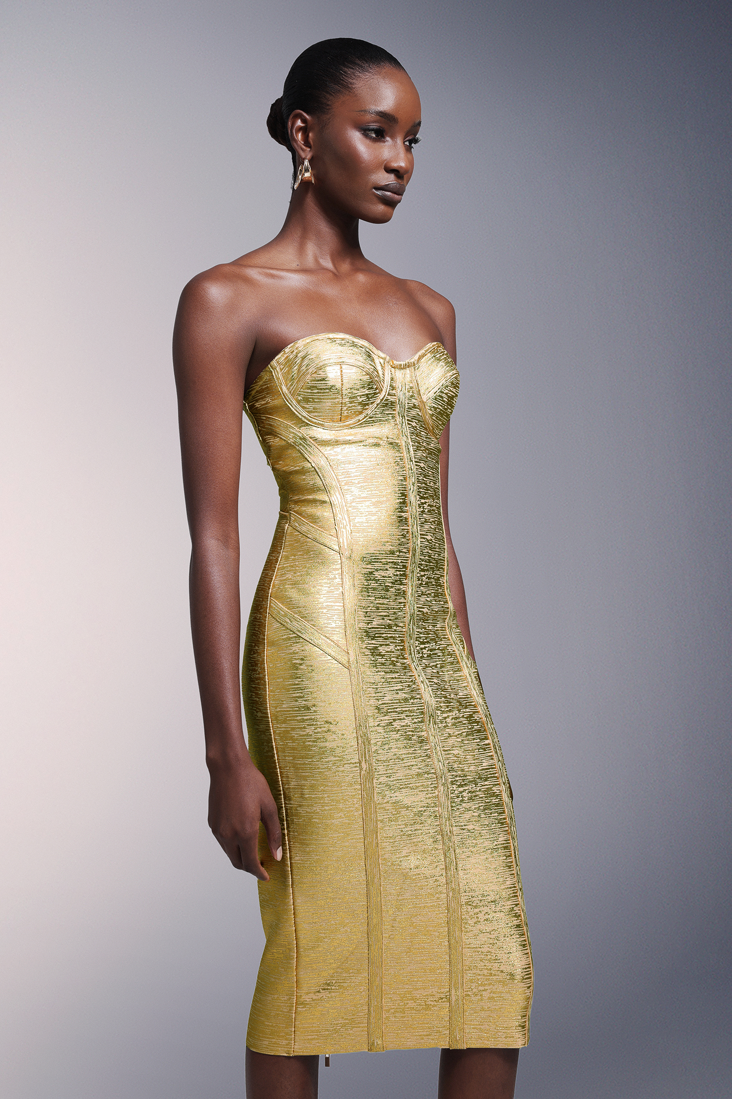 Hanava Strapless Bandage Midi Dress